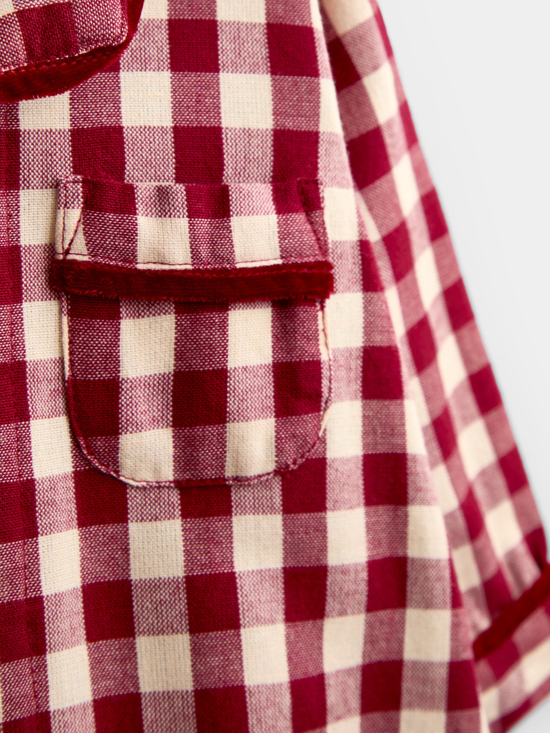 Burgundy Gingham Woven All-In-One Pyjamas - Image 5 of 6