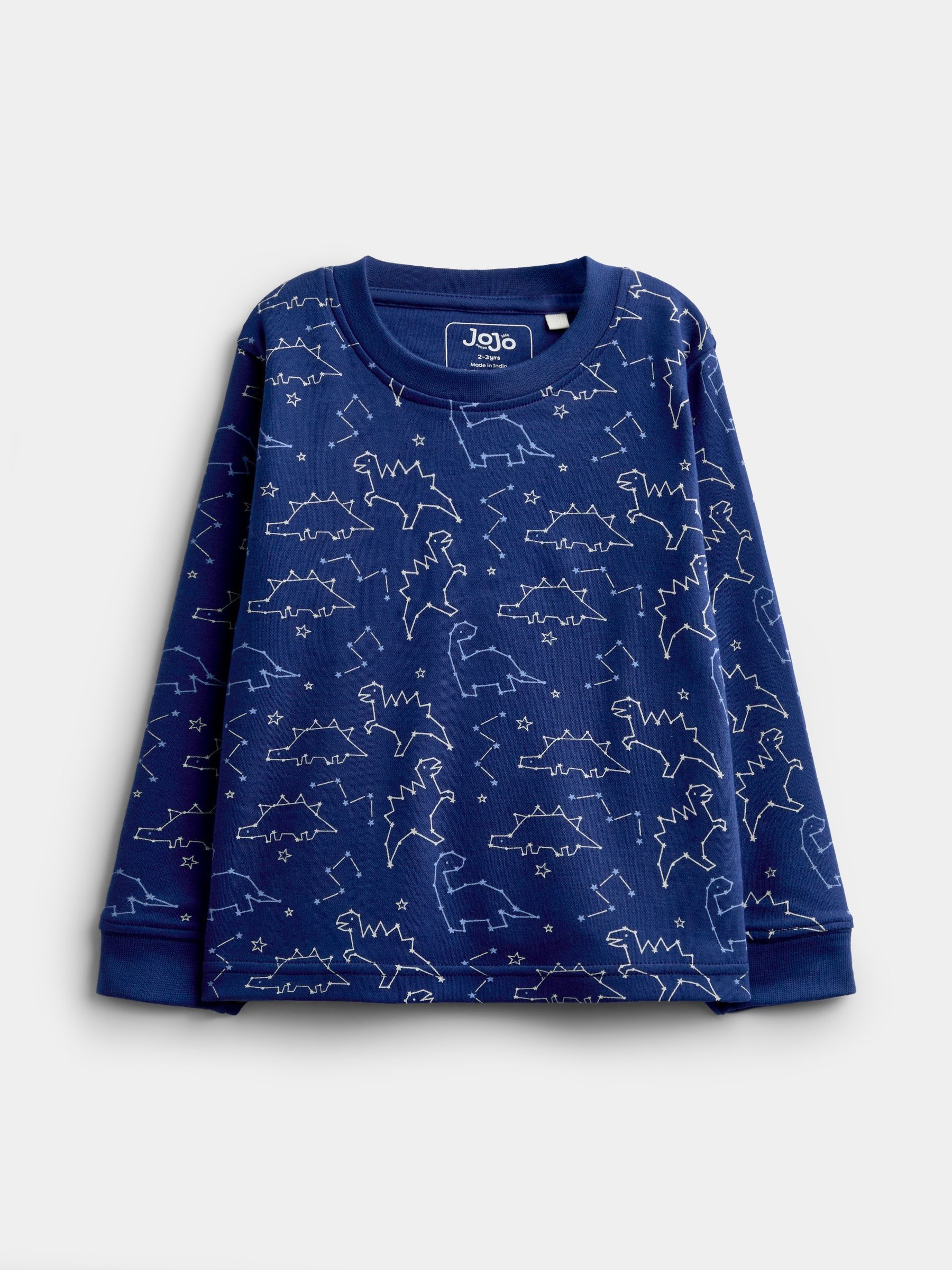 Navy Dinosaur Glow In The Dark Jersey Pyjamas - Image 2 of 6 Navy Dinosaur Glow In The Dark Jersey Pyjamas - Image 2 of 6