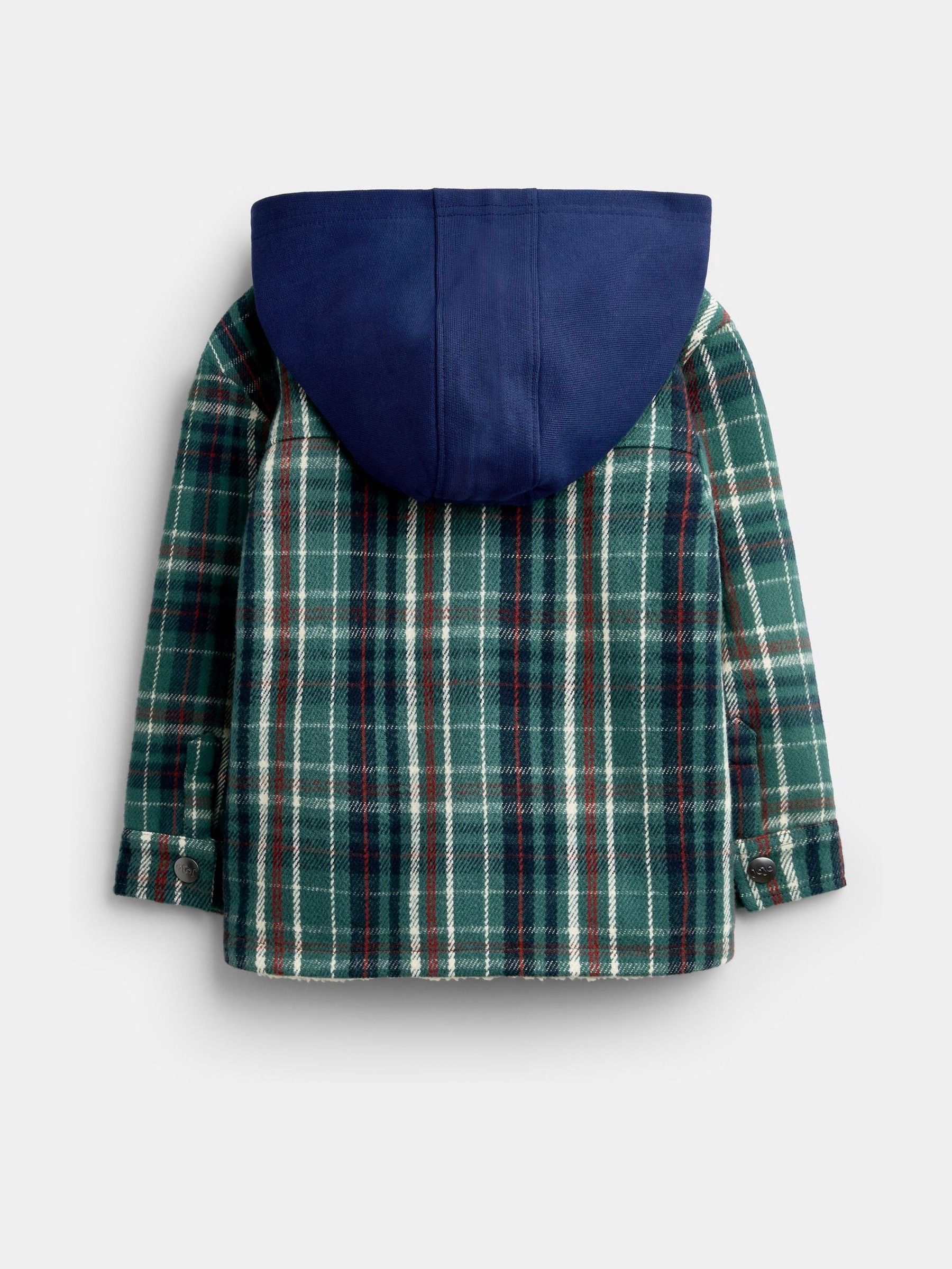The Gruffalo Khaki Green Check Borg Hooded Shacket - Image 7 of 9