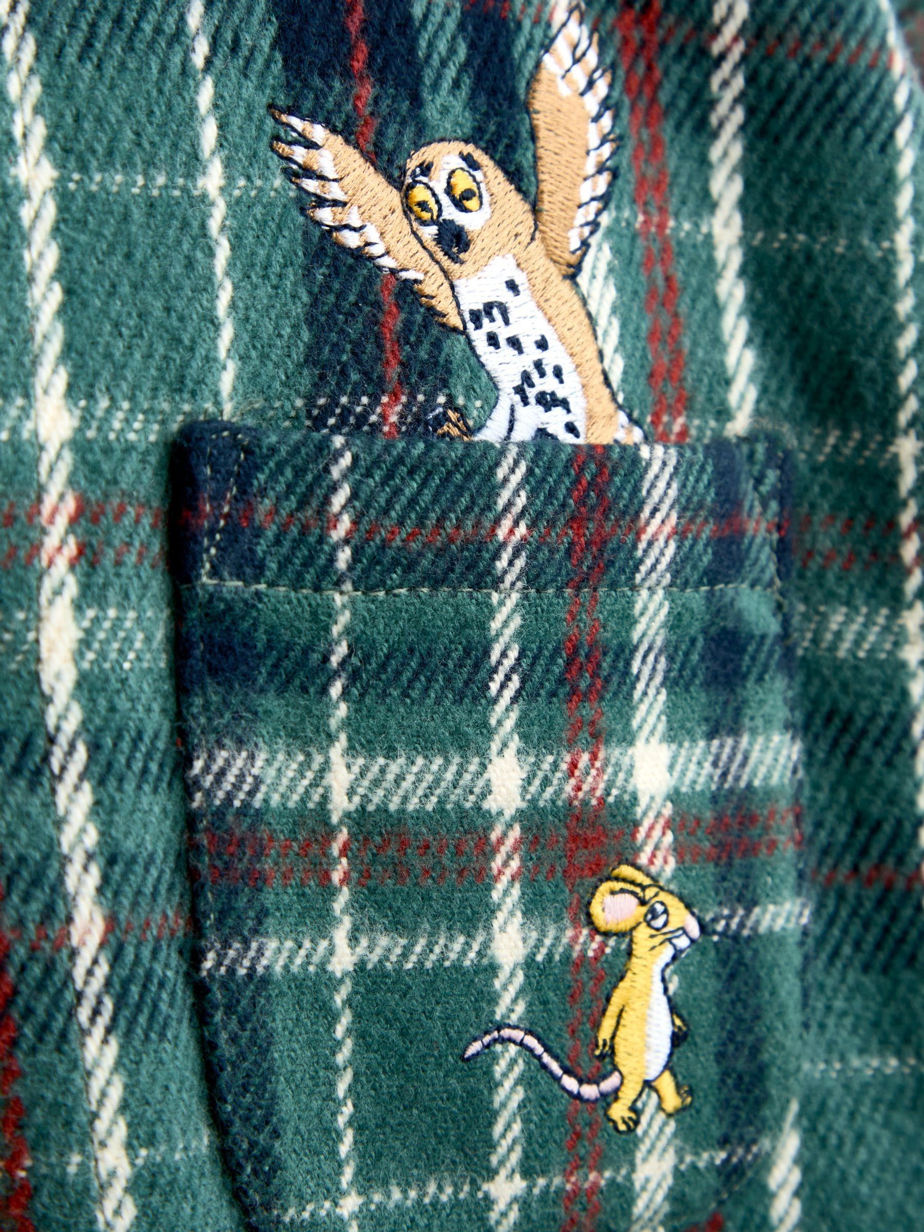 The Gruffalo Khaki Green Check Borg Hooded Shacket - Image 9 of 9