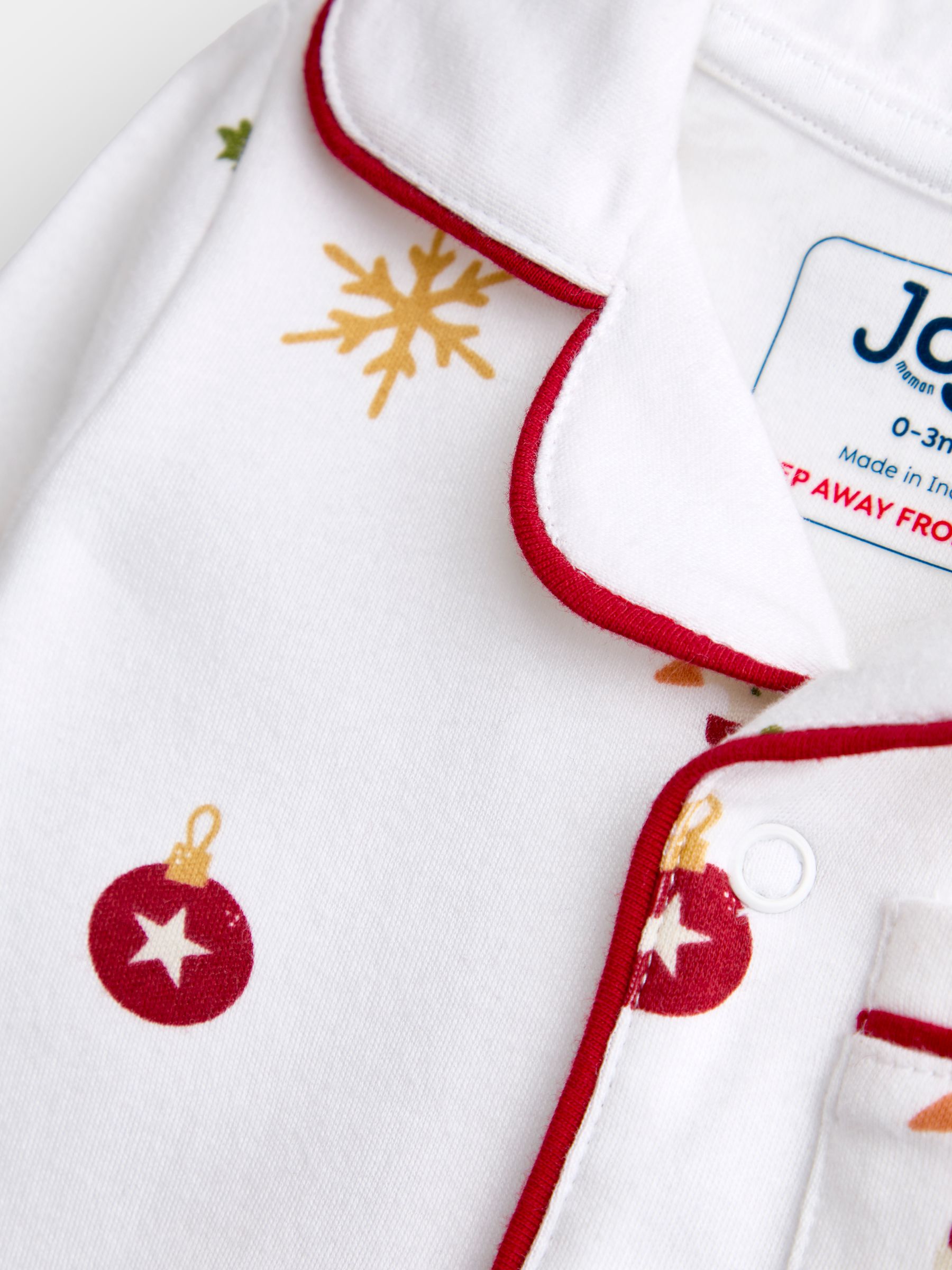 White Christmas Print Jersey All-In-One Pyjamas - Image 3 of 4