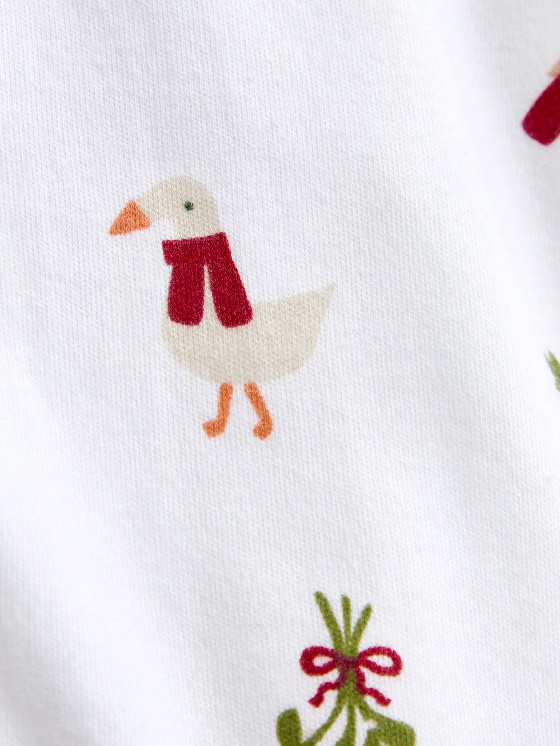 White Christmas Print Jersey All-In-One Pyjamas - Image 4 of 4