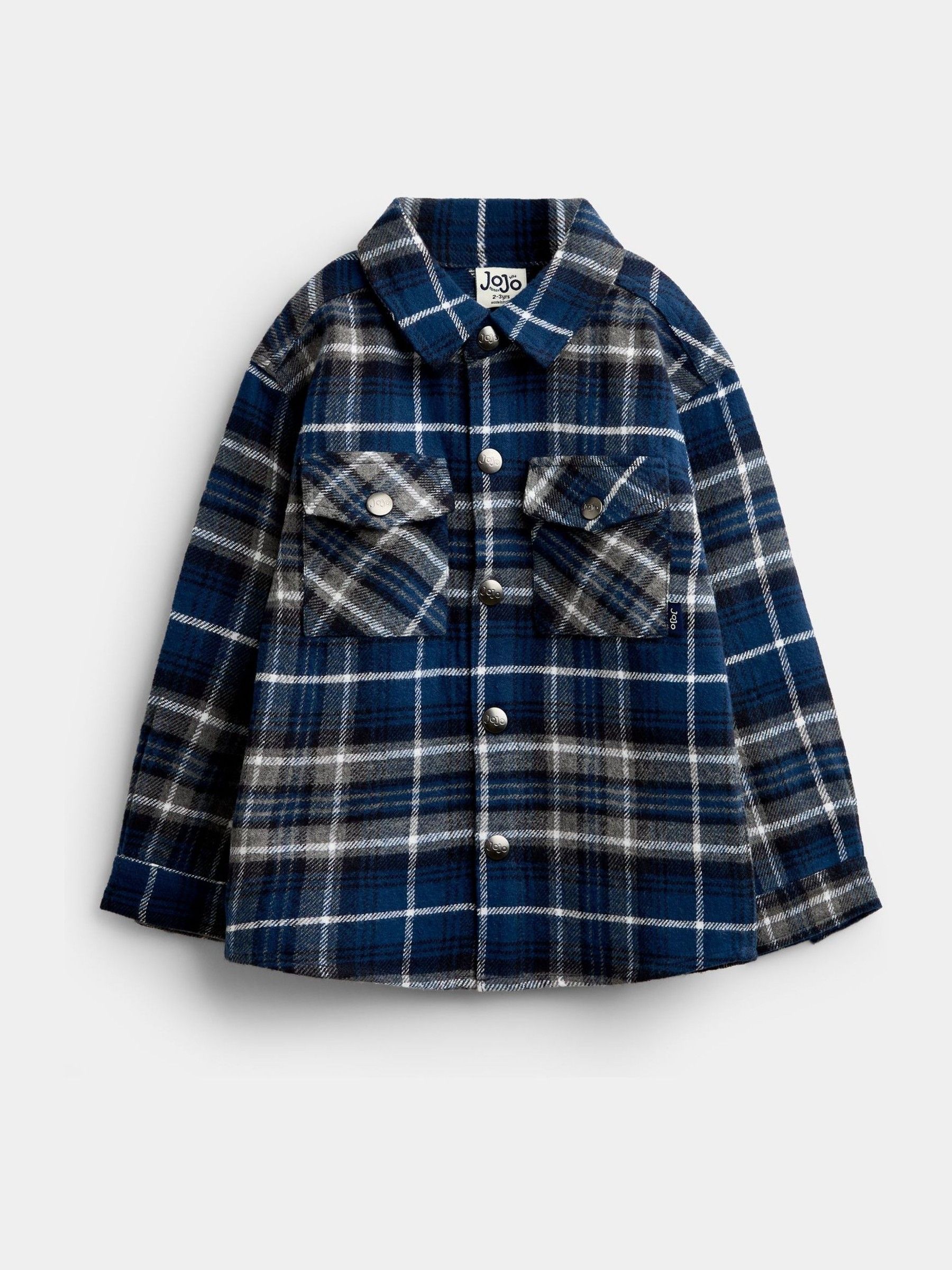 Dark Blue Check 2-Piece Brushed Check Shirt & Top Set - Image 5 of 8