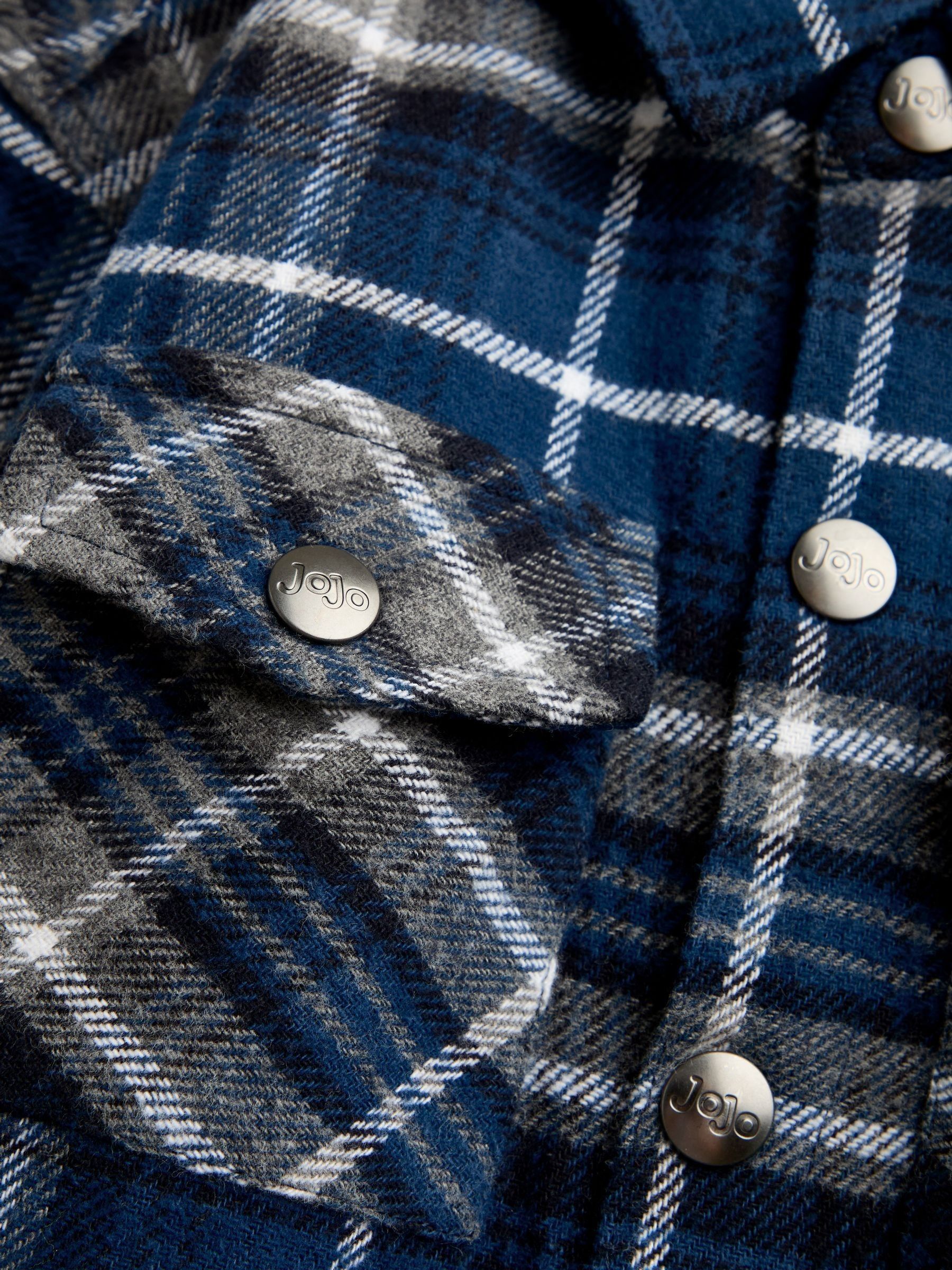 Dark Blue Check 2-Piece Brushed Check Shirt & Top Set - Image 8 of 8