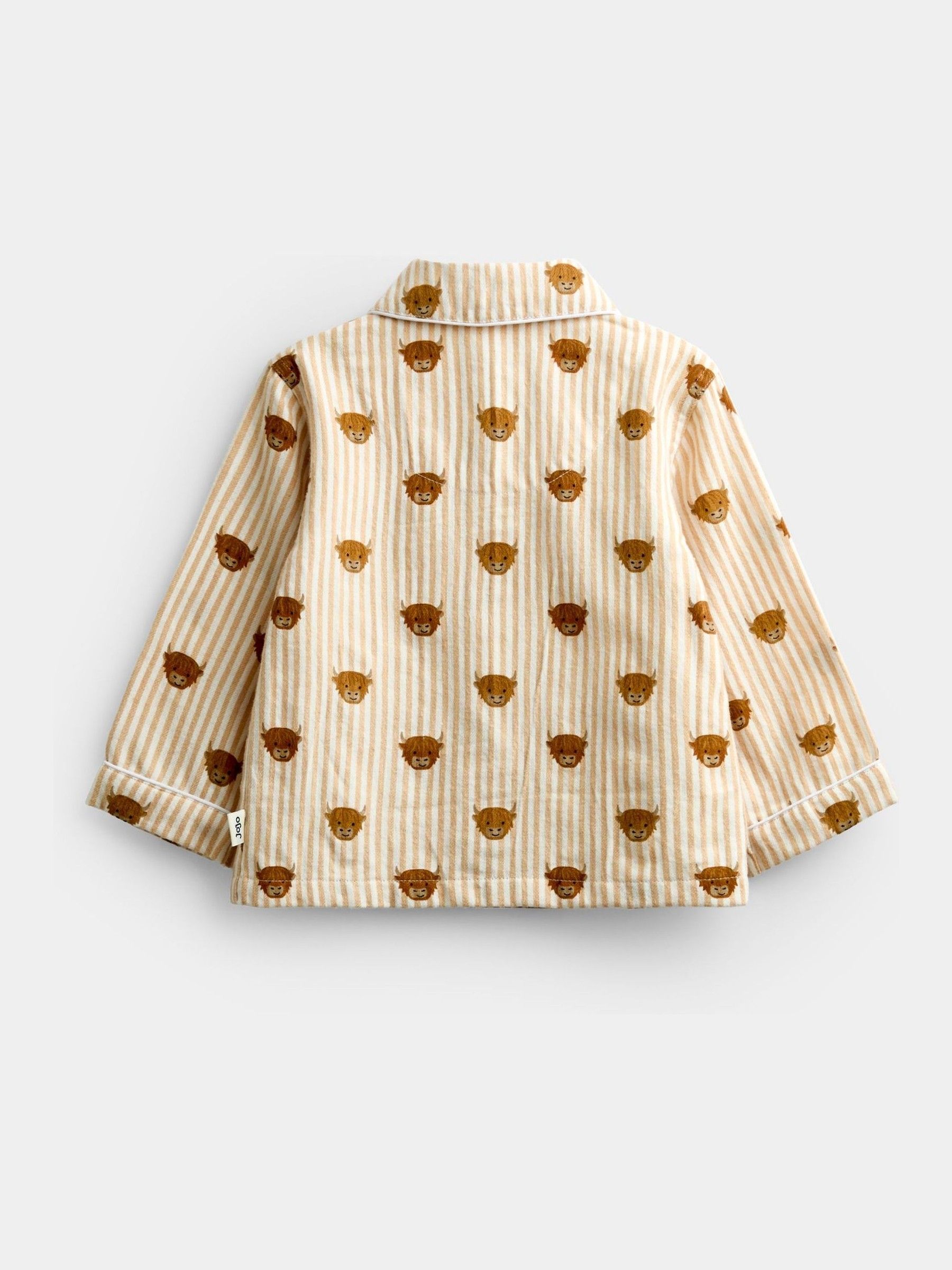 Stone Highland Cow Stripe Woven Pyjamas - Image 3 of 6