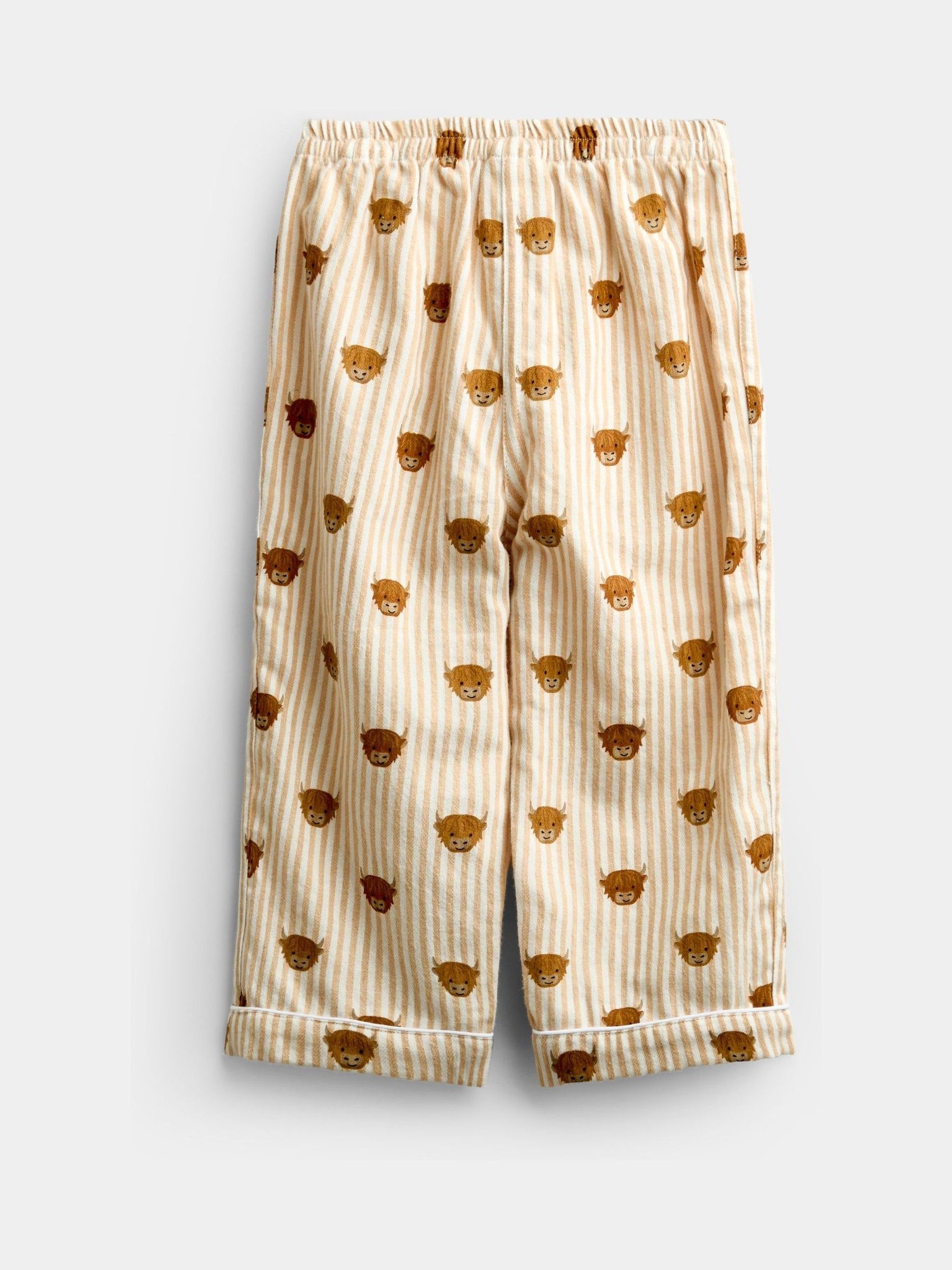 Stone Highland Cow Stripe Woven Pyjamas - Image 5 of 6