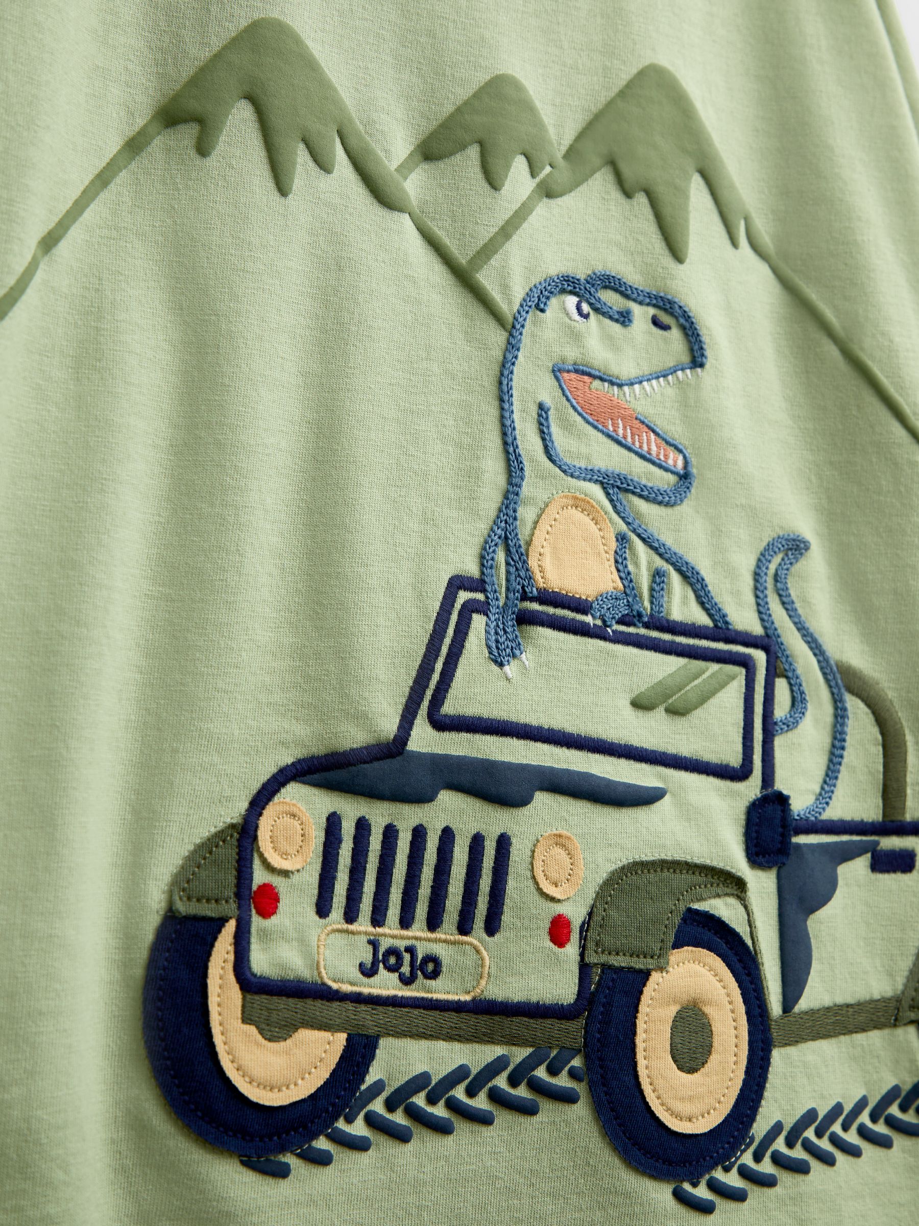 Khaki Green Dino Appliqué Top - Image 5 of 5