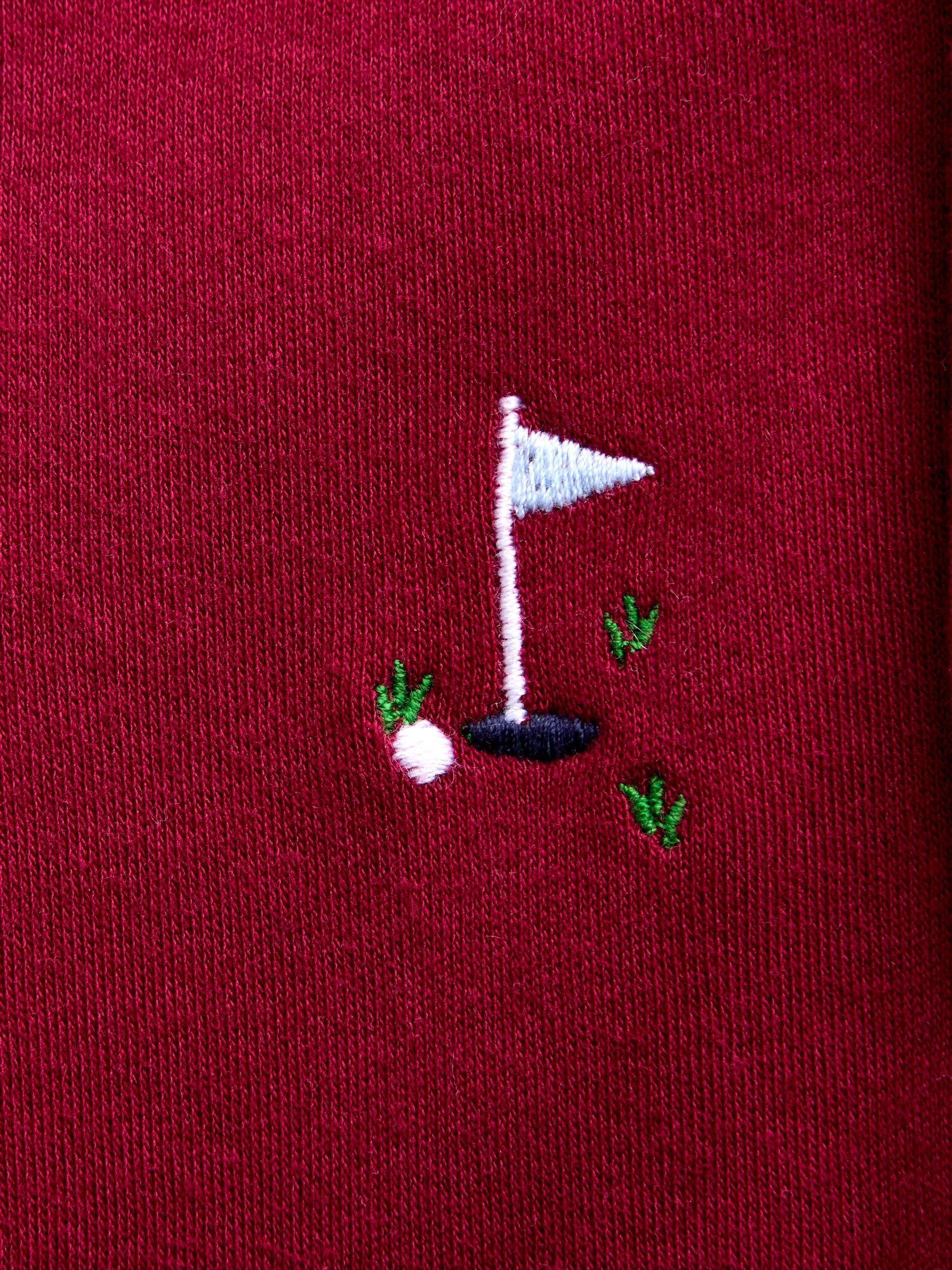 Red Golf Embroidered Polo Shirt - Image 4 of 4