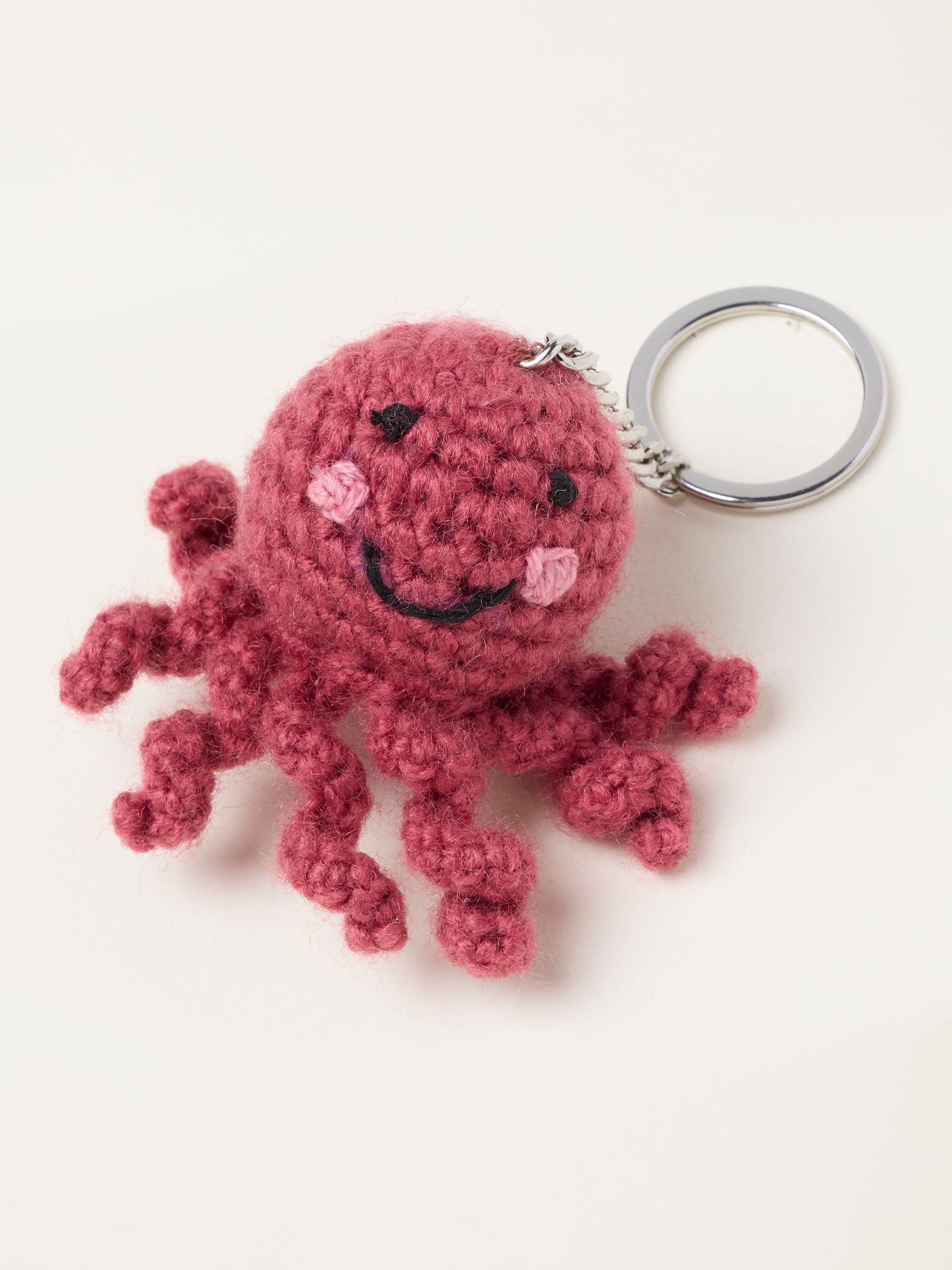 Pink Octopus Crochet Keyring - Image 3 of 3 Pink Octopus Crochet Keyring - Image 3 of 3