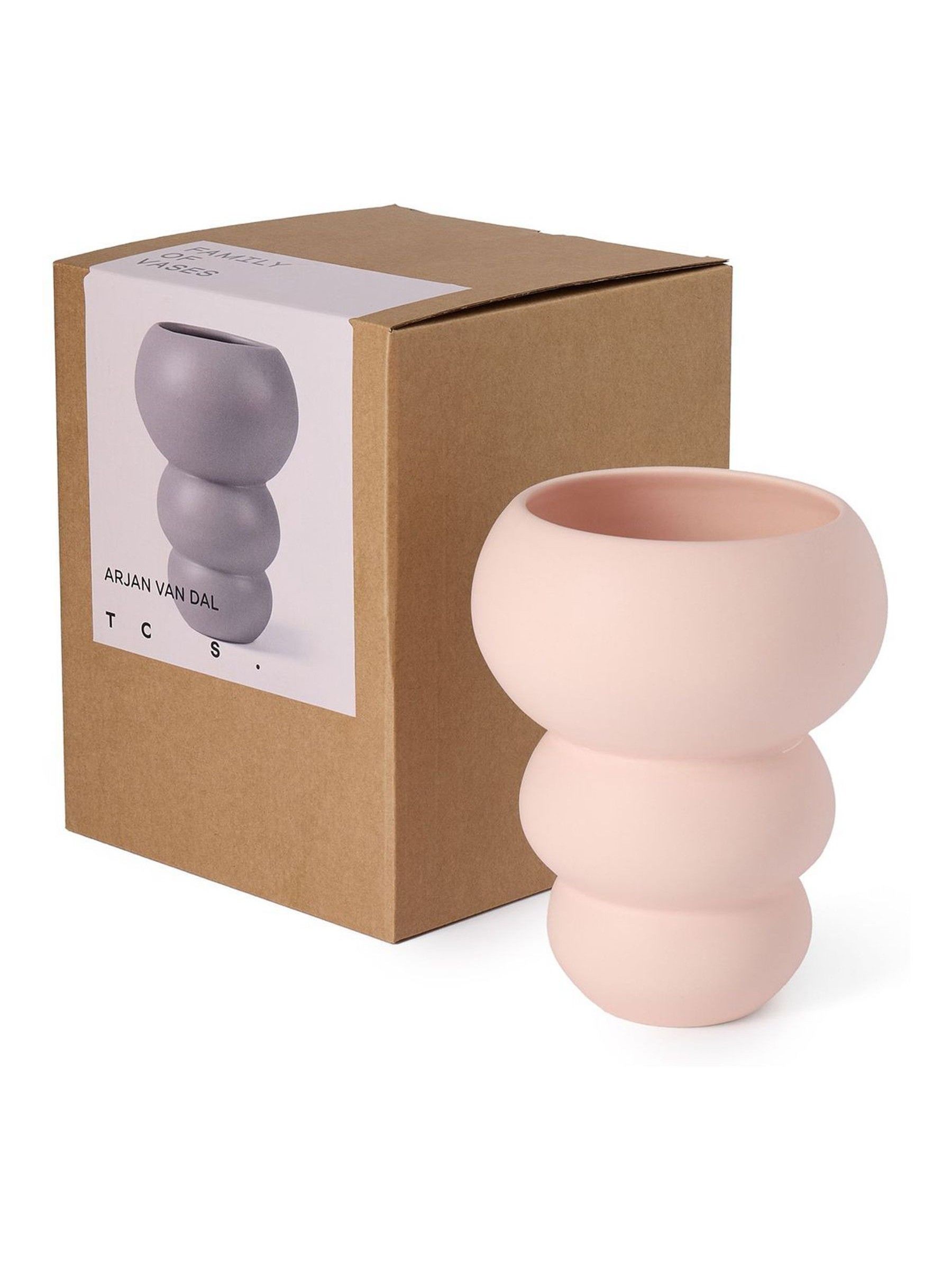 The Conran Shop Plaster Pink Stacked Spheres Vase - Image 3 of 5