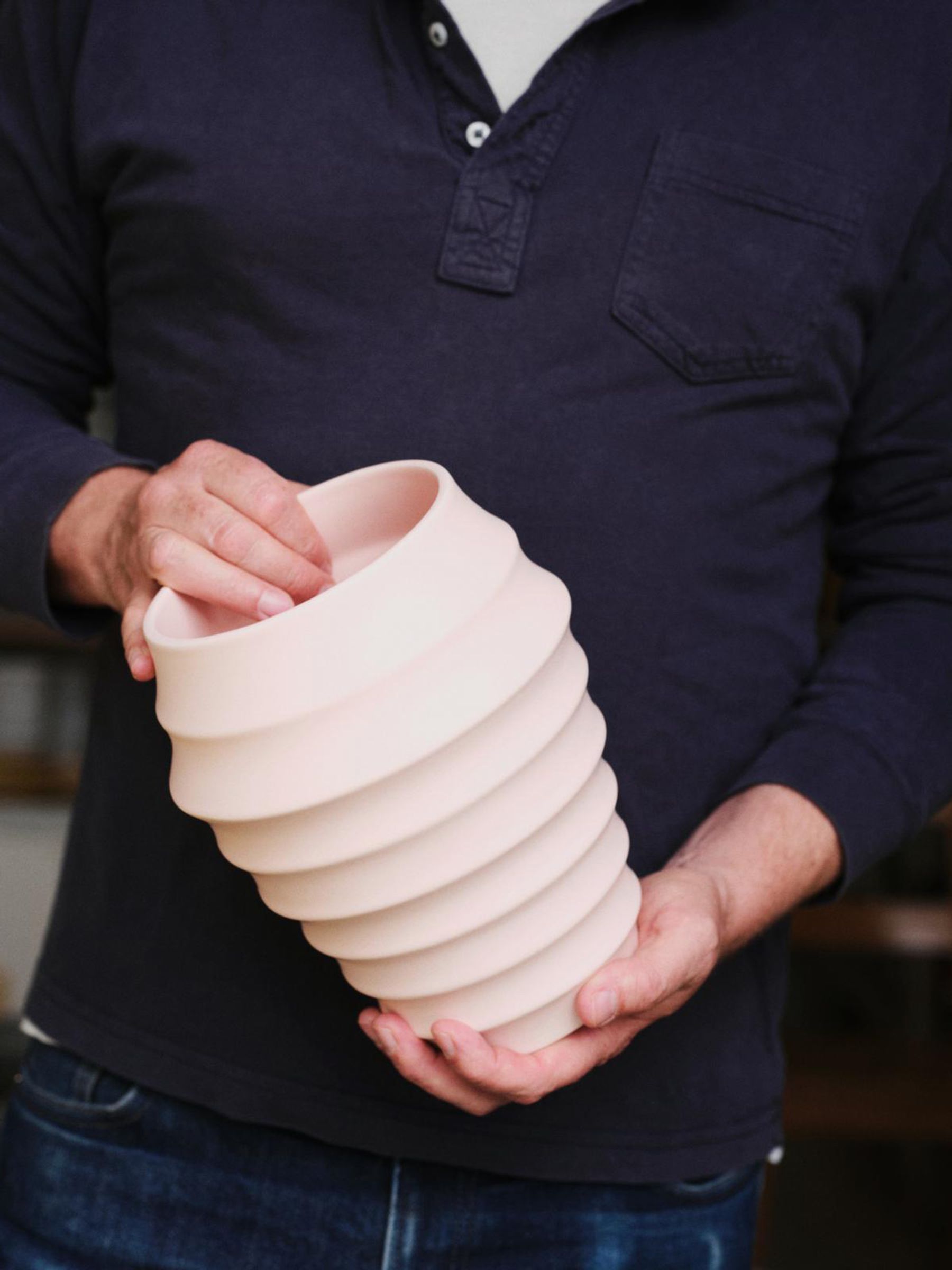 The Conran Shop Plaster Pink Beehive Vase - Image 2 of 5