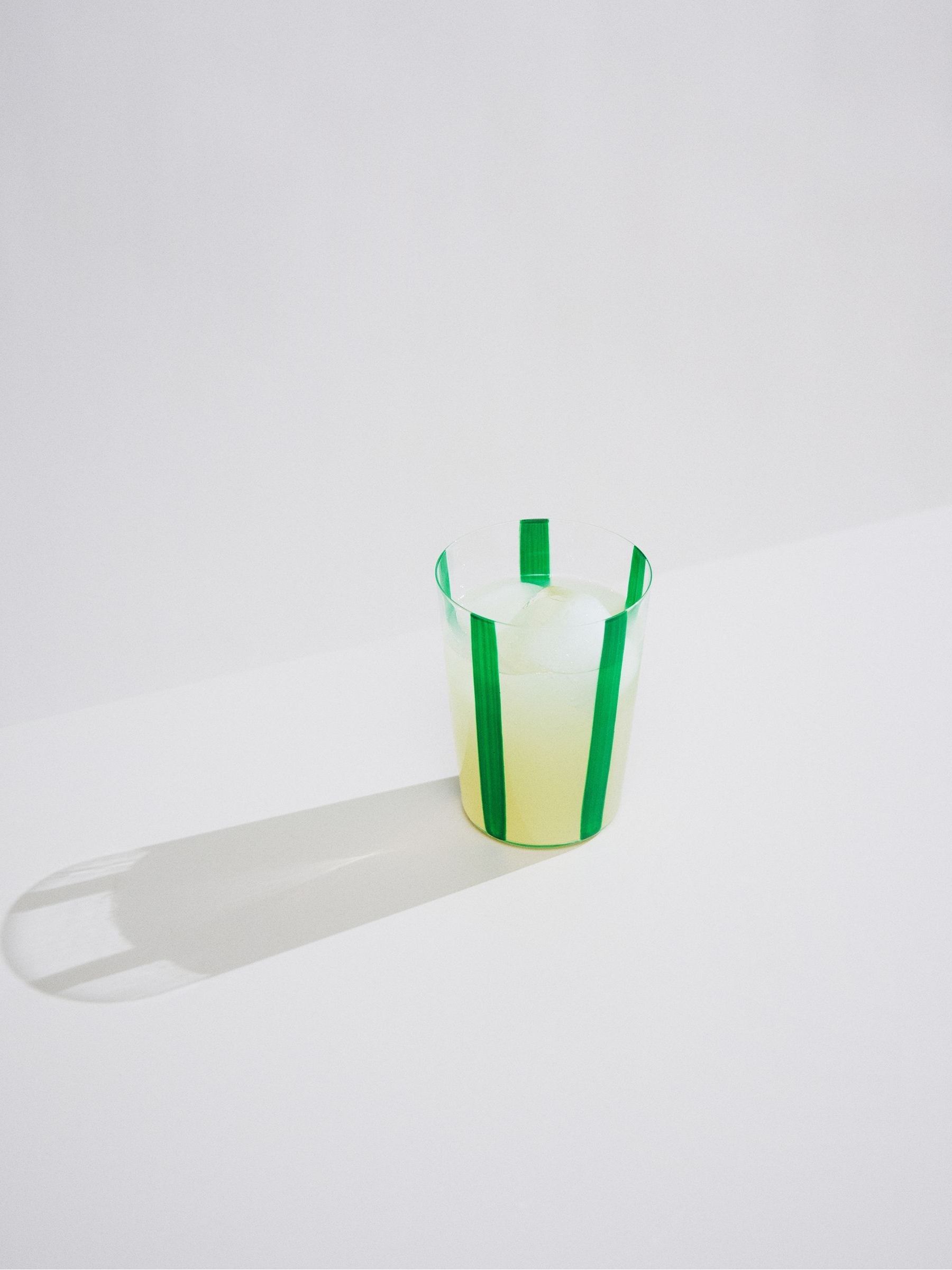 The Conran Shop Set of 4 Green Nova Stripe 500ml Tumblers - Image 3 of 5