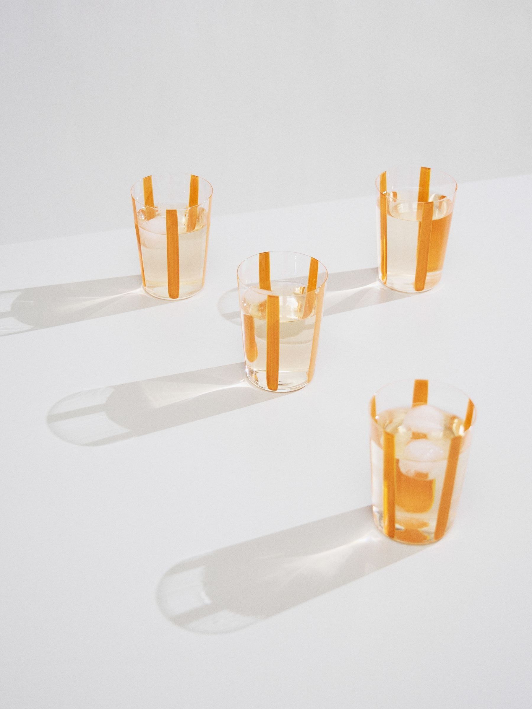 The Conran Shop Set of 4 Orange Nova Stripe 500ml Tumblers - Image 1 of 5
