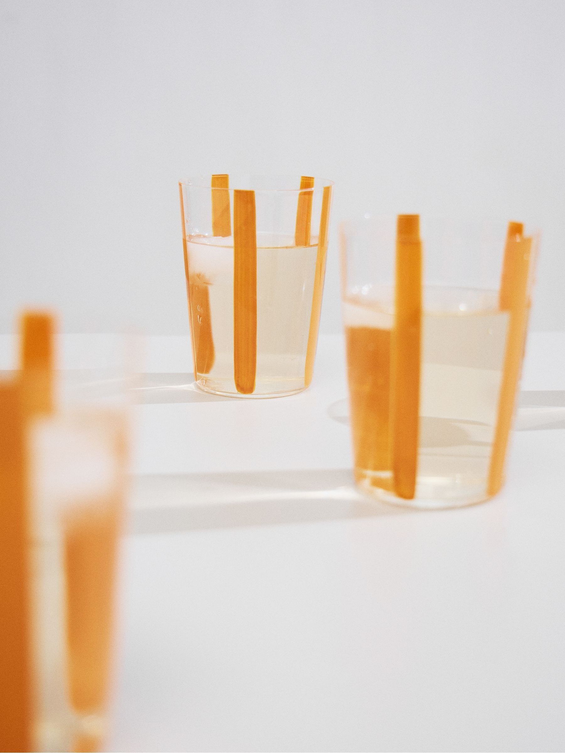 The Conran Shop Set of 4 Orange Nova Stripe 500ml Tumblers - Image 2 of 5