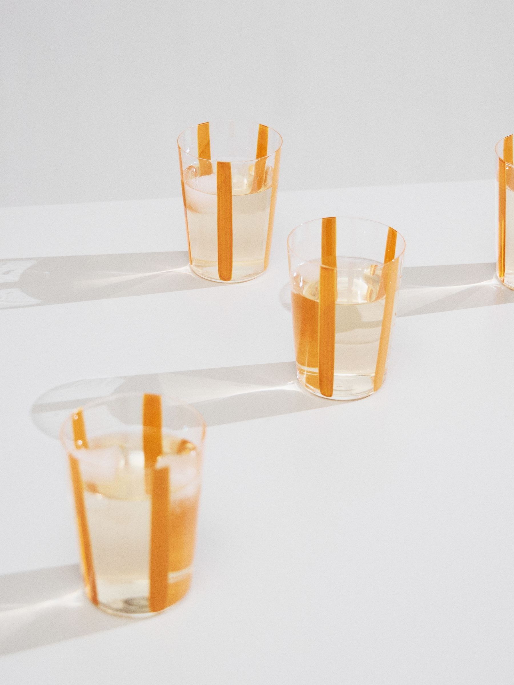 The Conran Shop Set of 4 Orange Nova Stripe 500ml Tumblers - Image 3 of 5