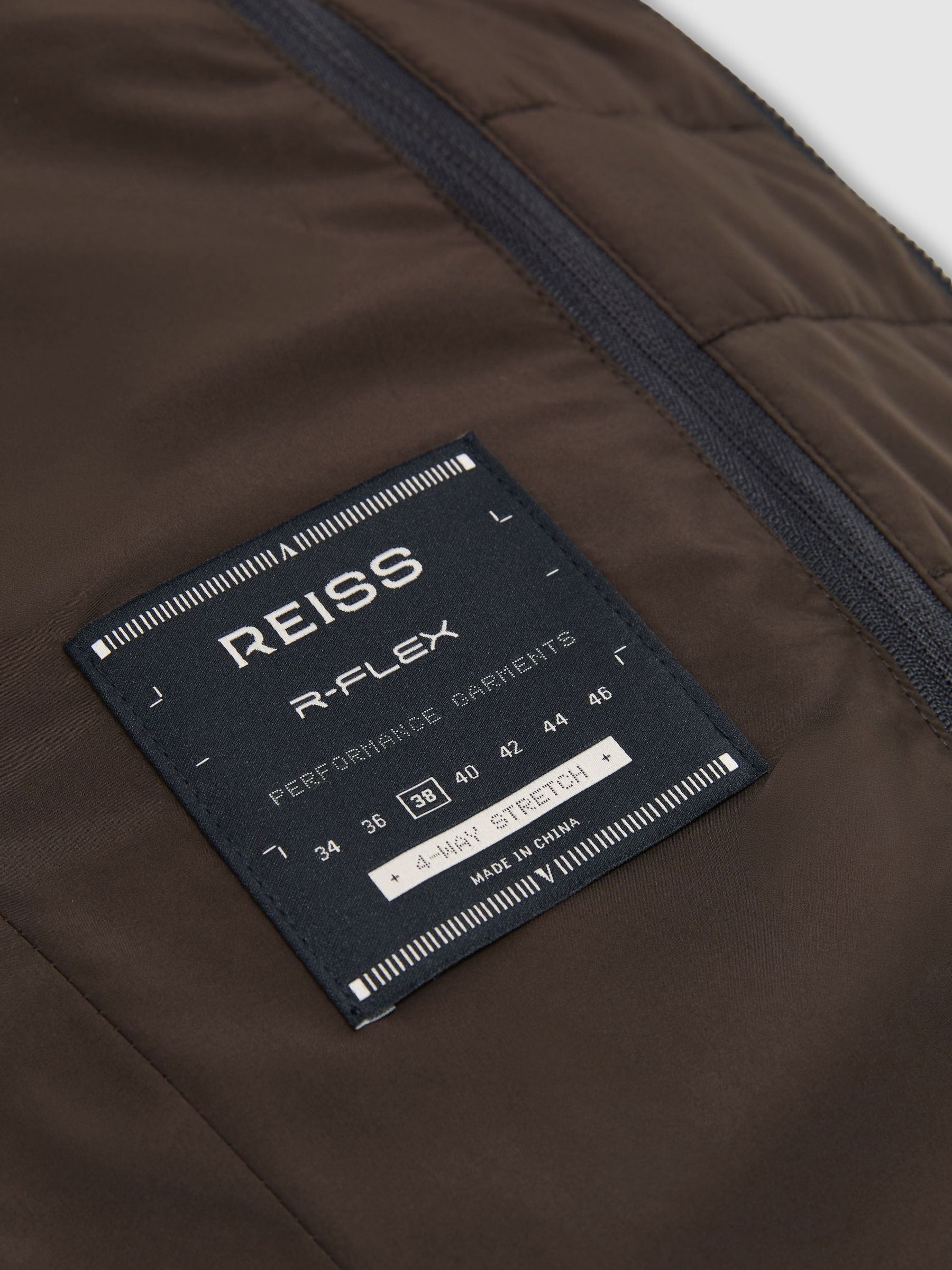 Tailored Fit R-Flex Gilet-Insert Single-Breasted Blazer in Navy/Brown - Image 6 of 11