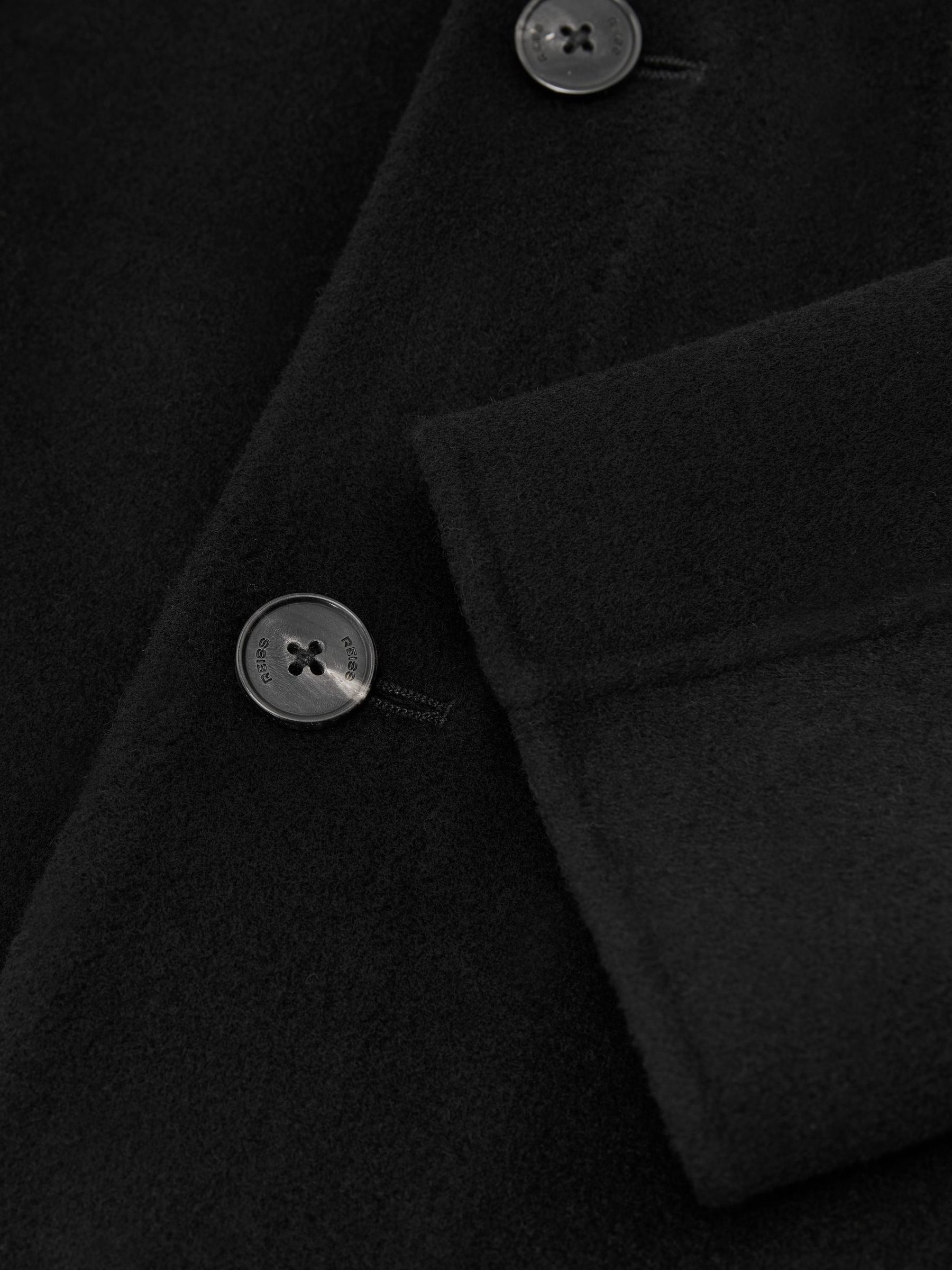 Wool-Blend Single-Breasted Epsom Coat in Black - Image 7 of 7