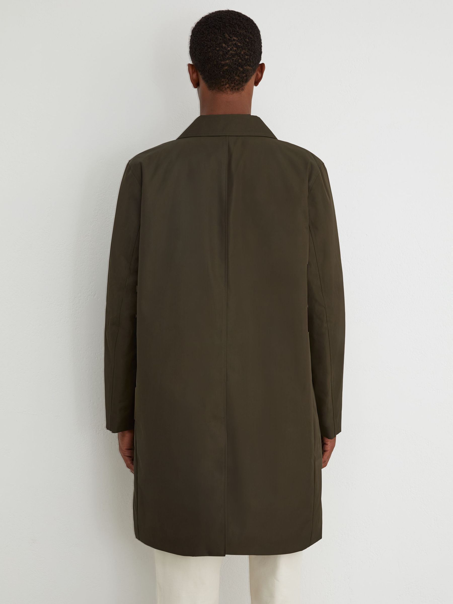 Technical Long Zip-Through Jacket in Olive Green - Image 5 of 7