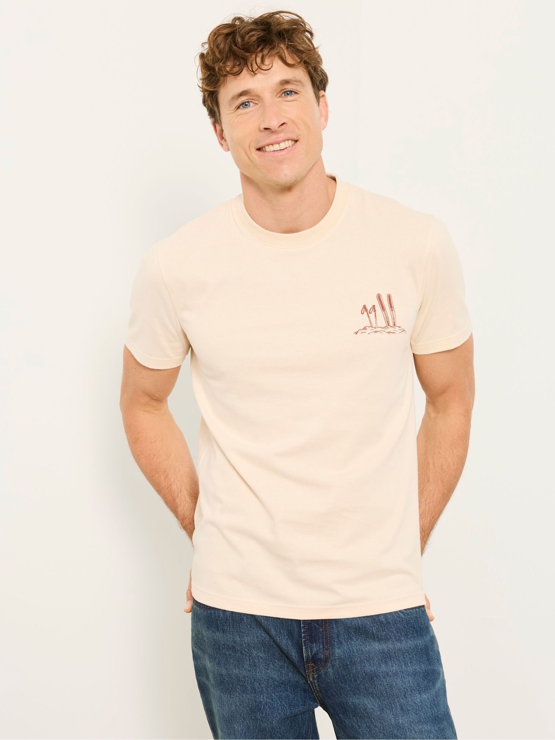3 Pack White/Grey/Blue Ski Graphic T-Shirt - Image 5 of 9