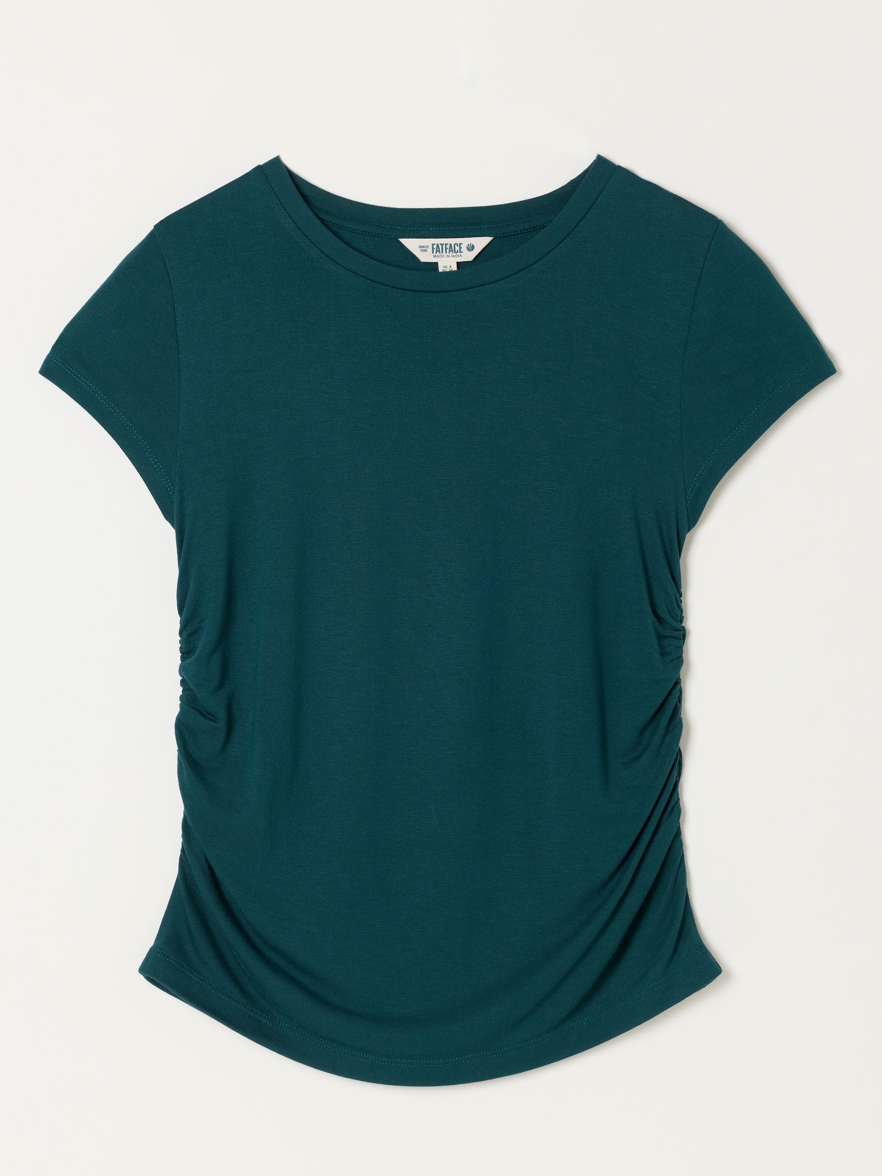 Ruby Teal Blue Short Sleeve Ruched Top - Image 6 of 6