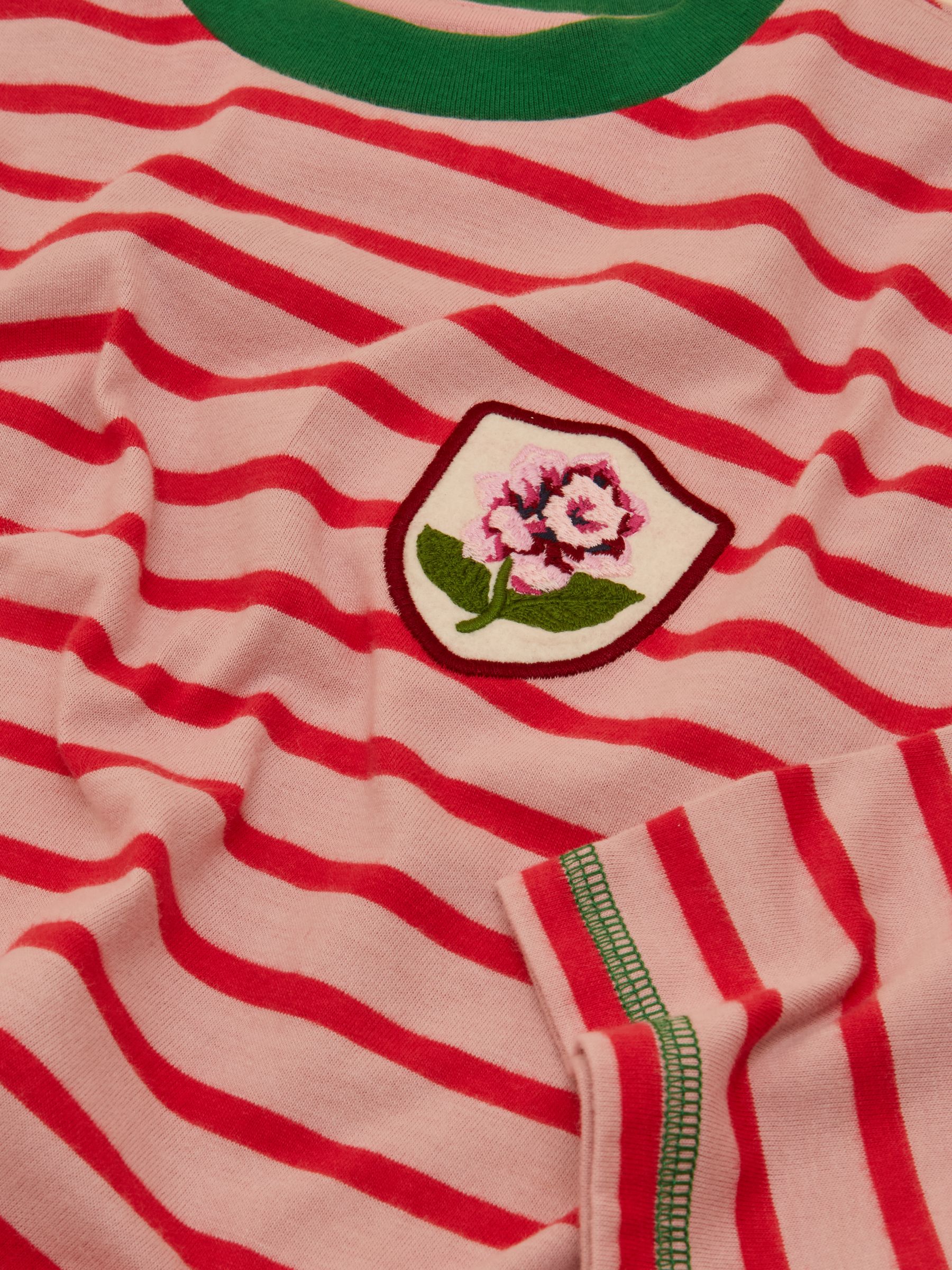 Girls' Mila Red & Pink Long Sleeve Stripe Boxy Top - Image 3 of 4