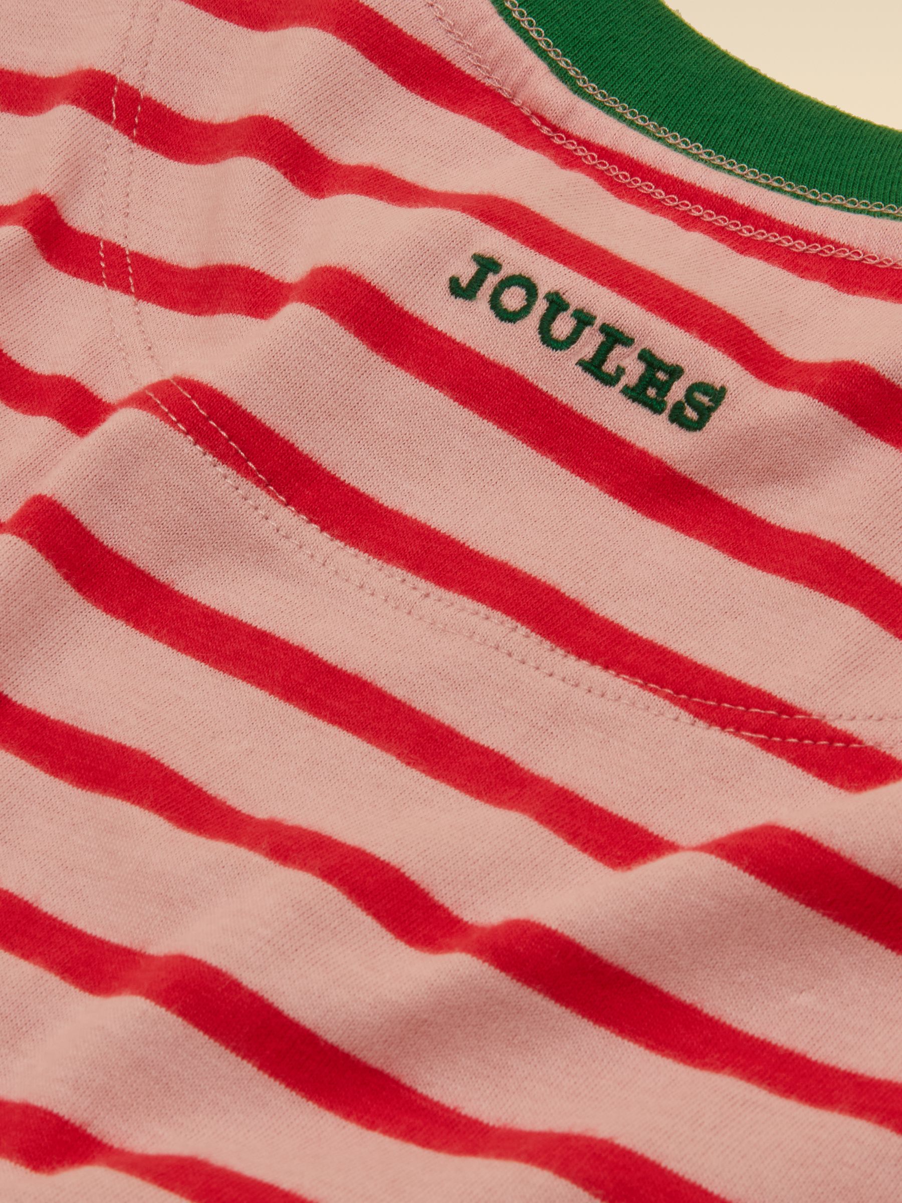 Girls' Mila Red & Pink Long Sleeve Stripe Boxy Top - Image 4 of 4