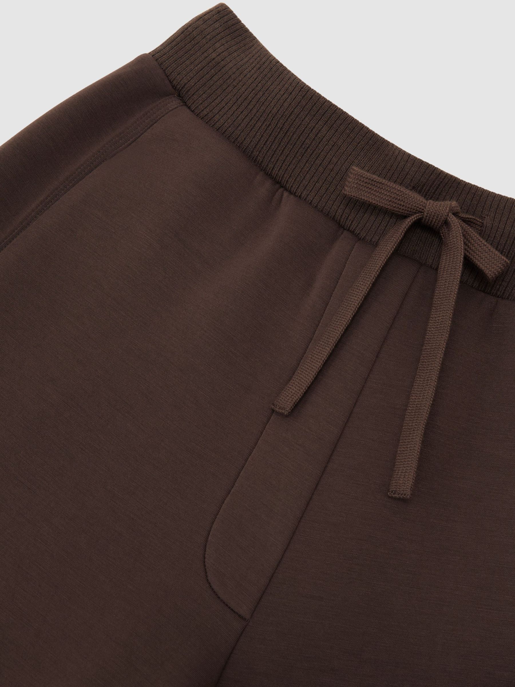 Premium Interlock Wide-Leg Joggers in Mocha Brown - Image 7 of 7