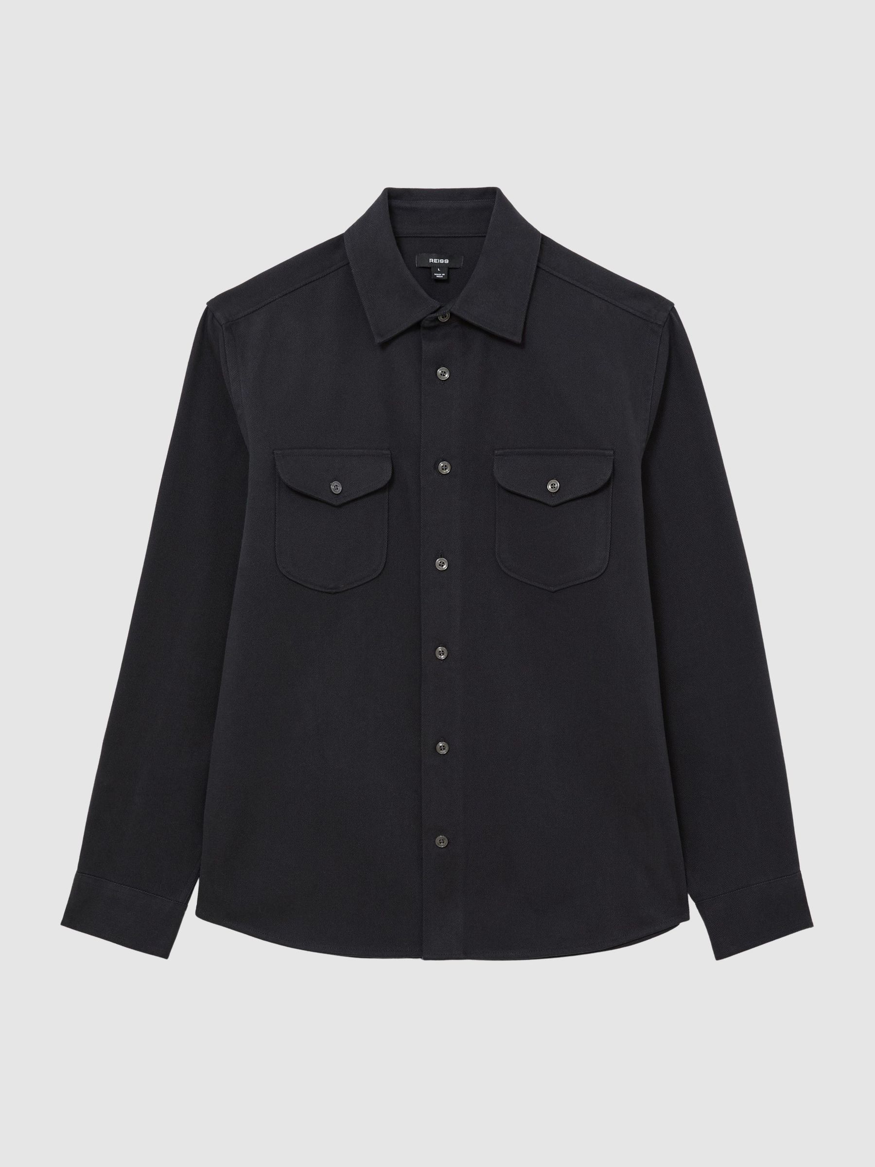 Cotton-Twill Twin-Pocket Regular-Fit Shirt in Navy - Bild 2 von 7
