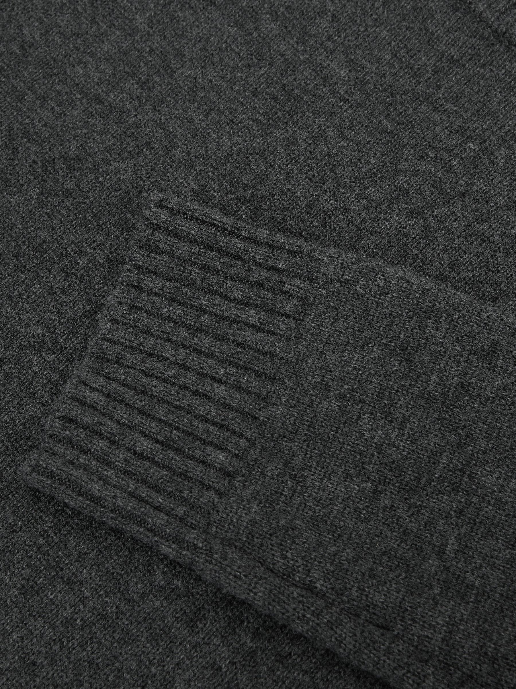 Pull à col rond et manches raglan en laine et cachemire, gris anthracite - Image 7 de 7
