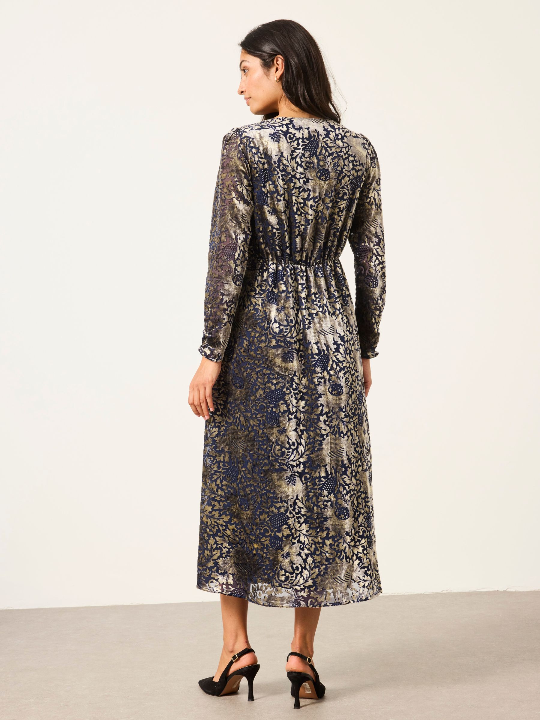 Claudia Ink Devore Midi Dress - Image 2 of 7