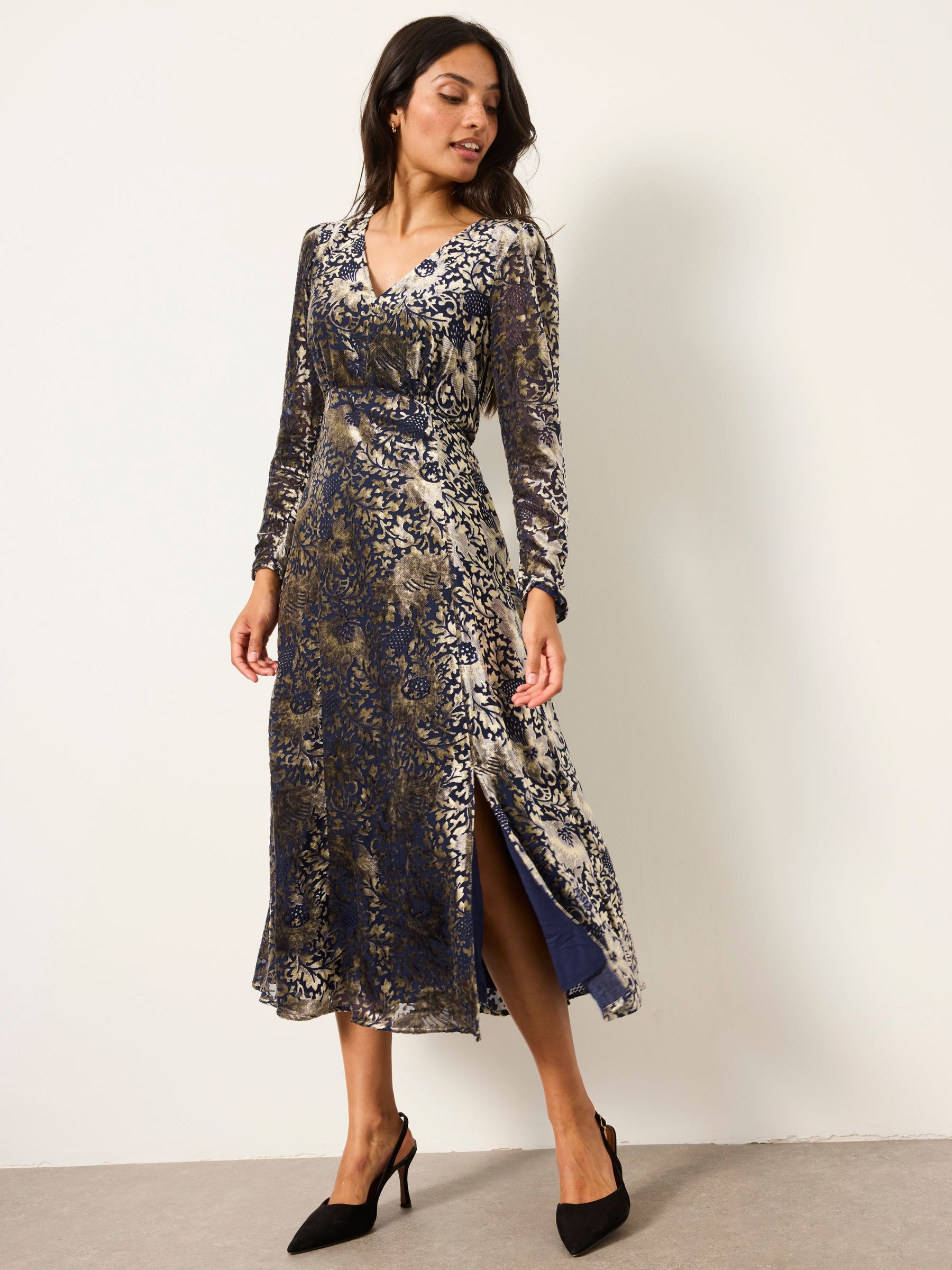 Claudia Ink Devore Midi Dress - Image 5 of 7
