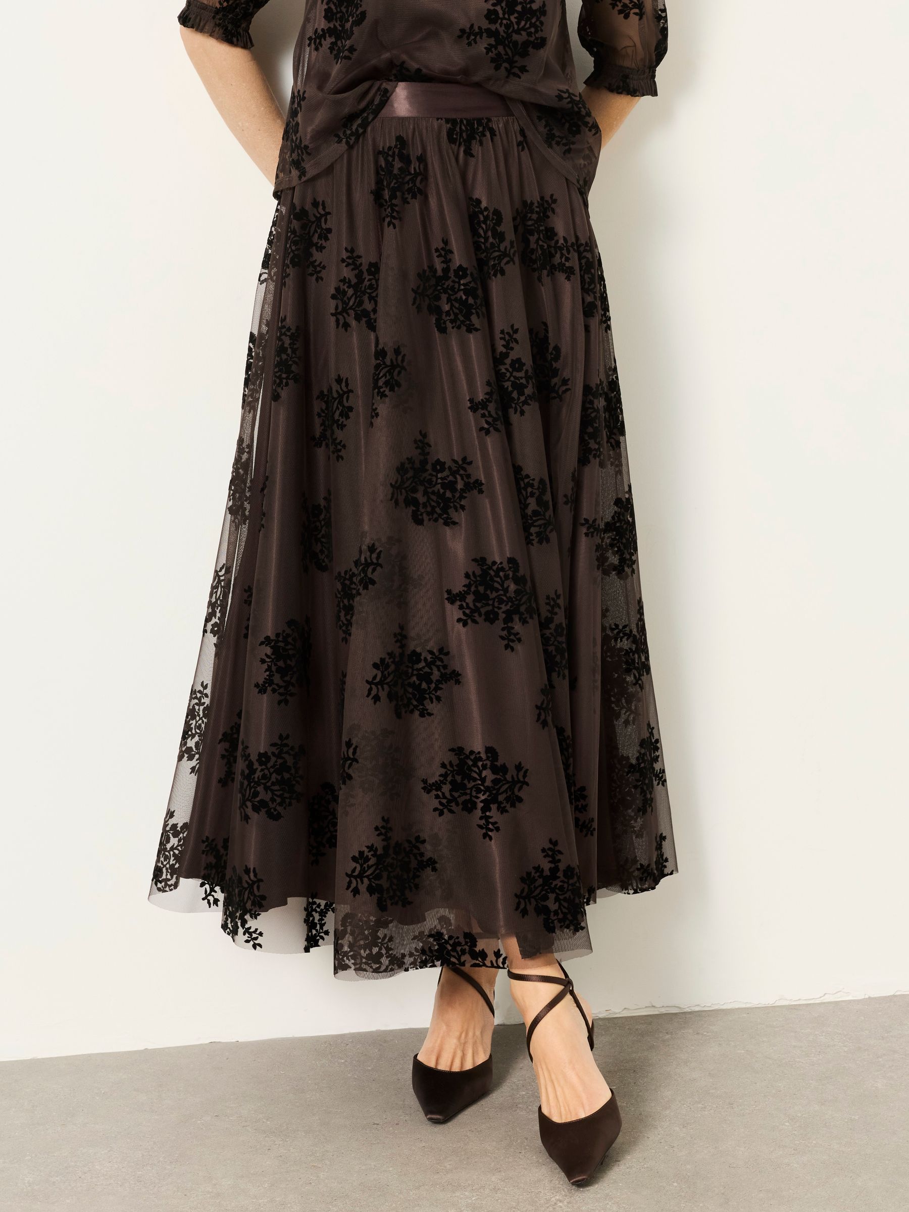 Violet Chocolate Brown Tulle Prom Skirt - Image 2 of 7