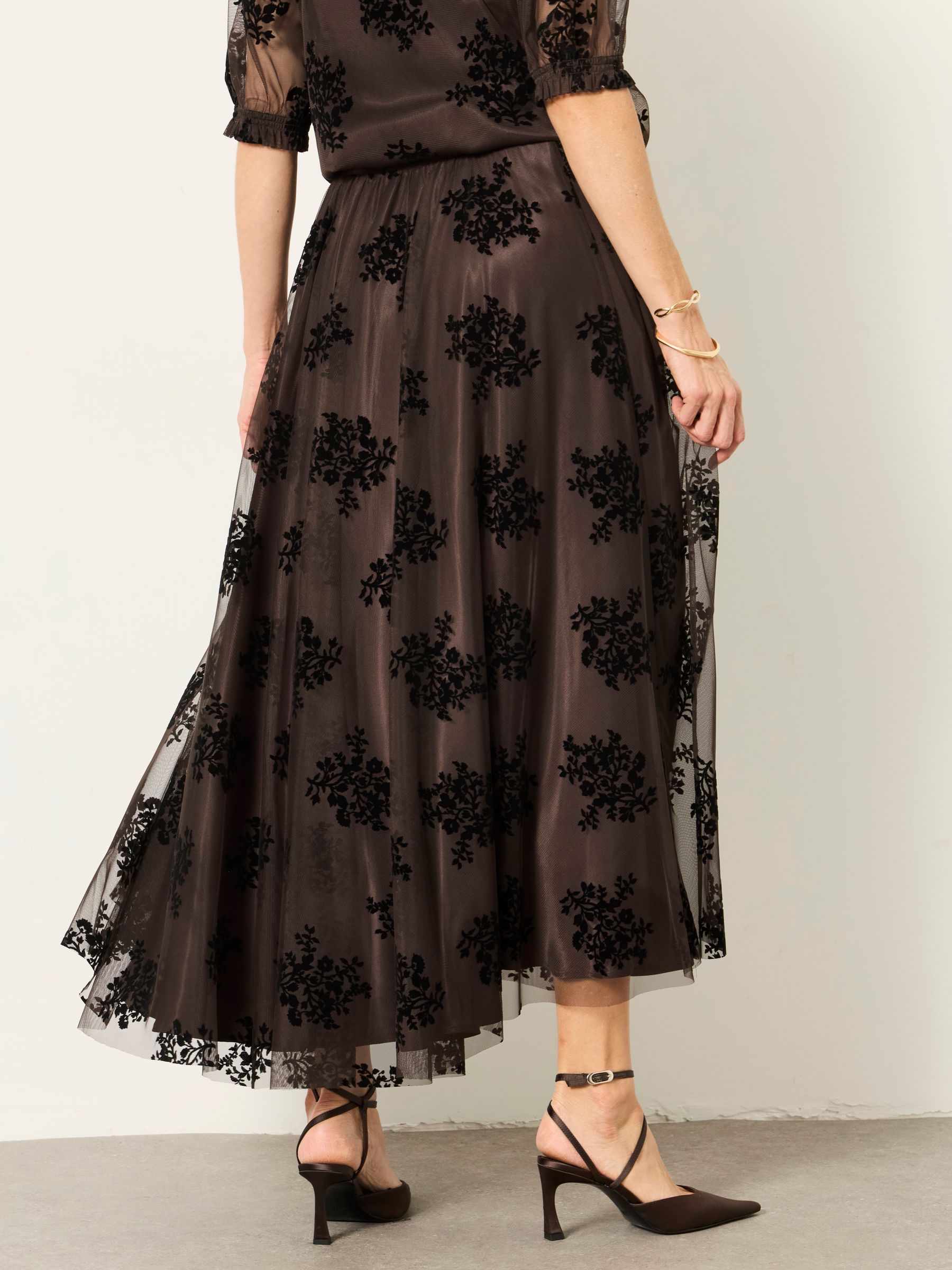 Violet Chocolate Brown Tulle Prom Skirt - Image 3 of 7