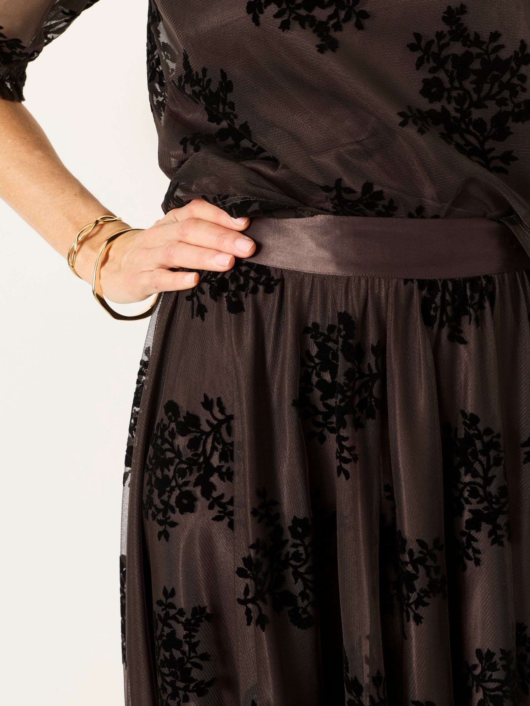 Violet Chocolate Brown Tulle Prom Skirt - Image 4 of 7