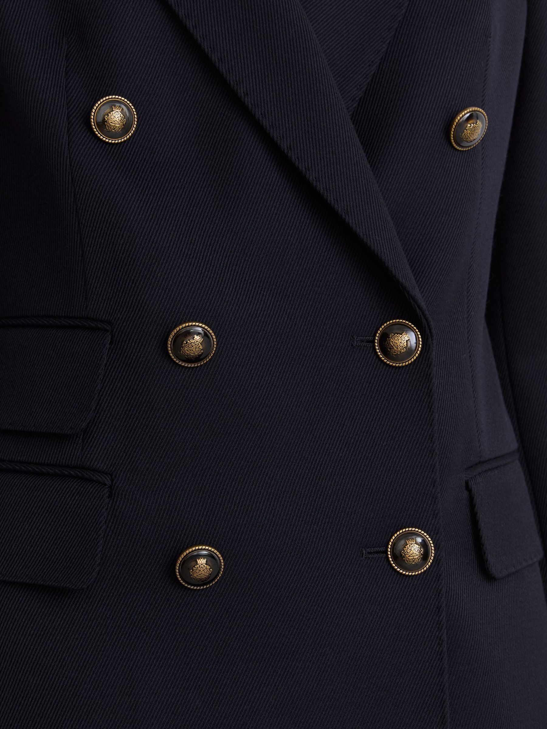 Wool-Blend Twill Double-Breasted Blazer in Navy - Image 6 of 8