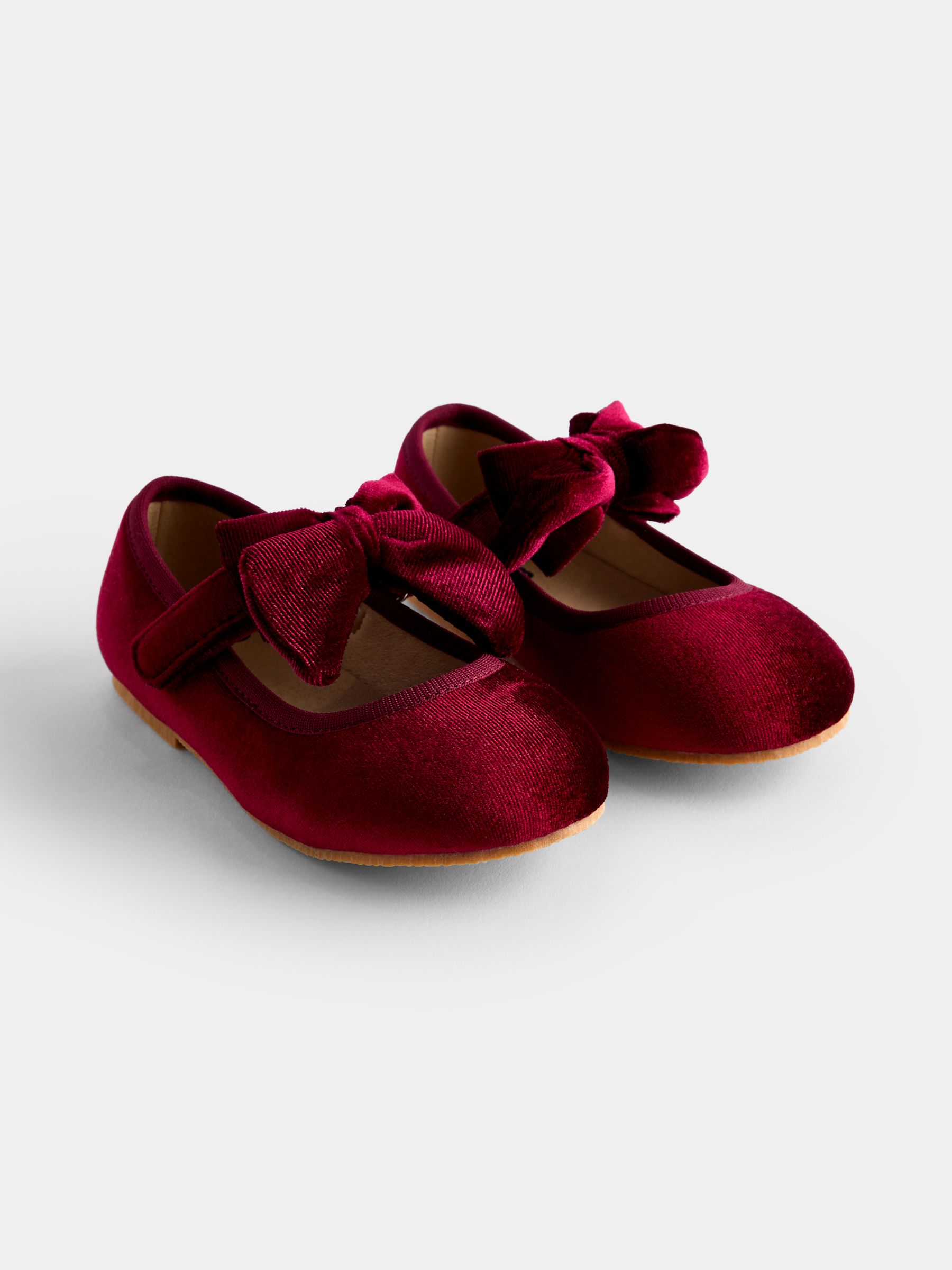 Burgundy Velvet Ballet Shoes - Image 1 of 4