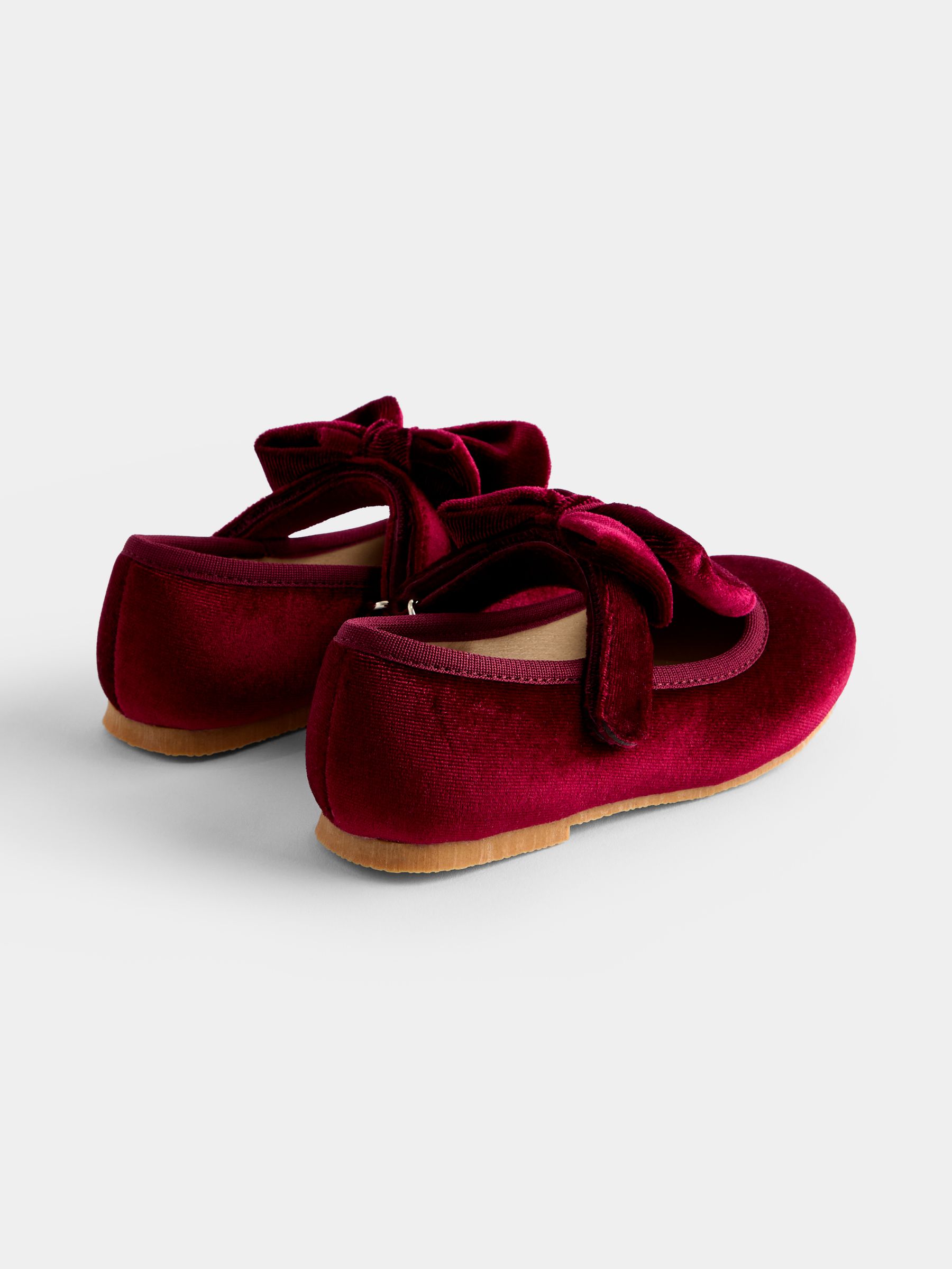 Burgundy Velvet Ballet Shoes - Image 2 of 4