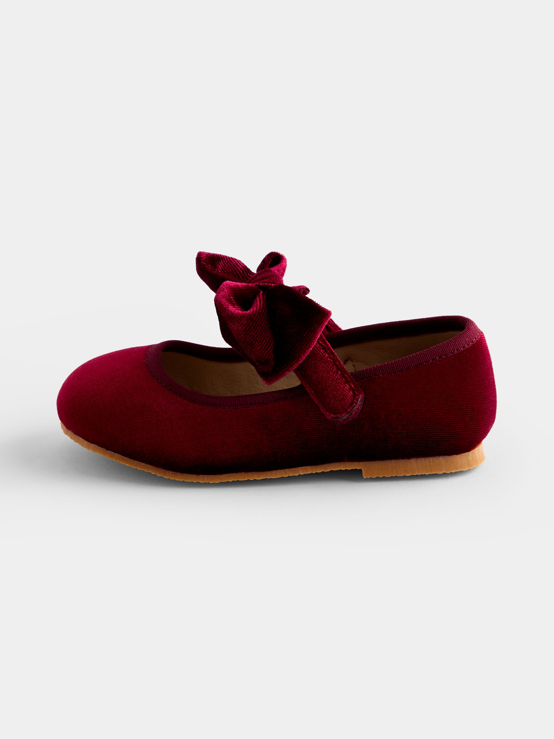 Burgundy Velvet Ballet Shoes - Image 3 of 4