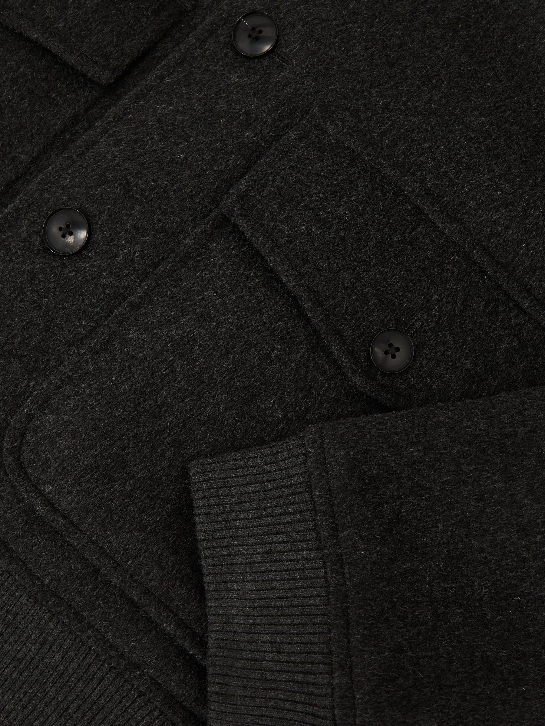 Wool-Blend Flap-Pocket Bomber Jacket in Charcoal Grey - Image 8 of 8