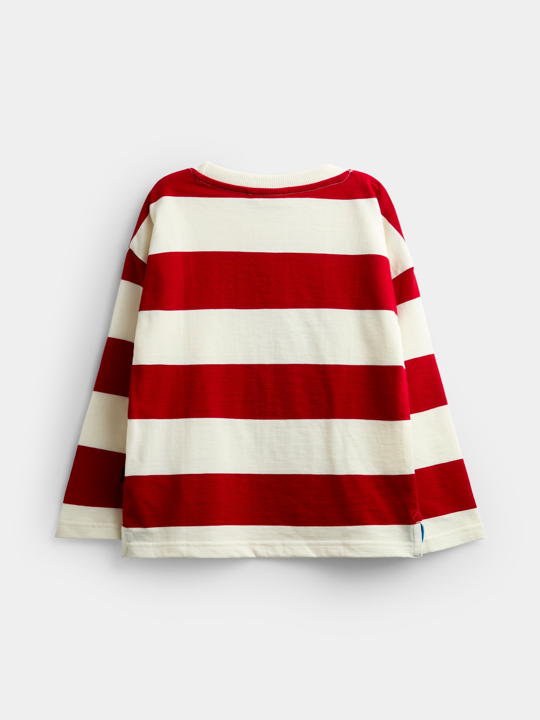 Bright Red Dog Long Sleeve Stripe Appliqué Top - Image 4 of 6