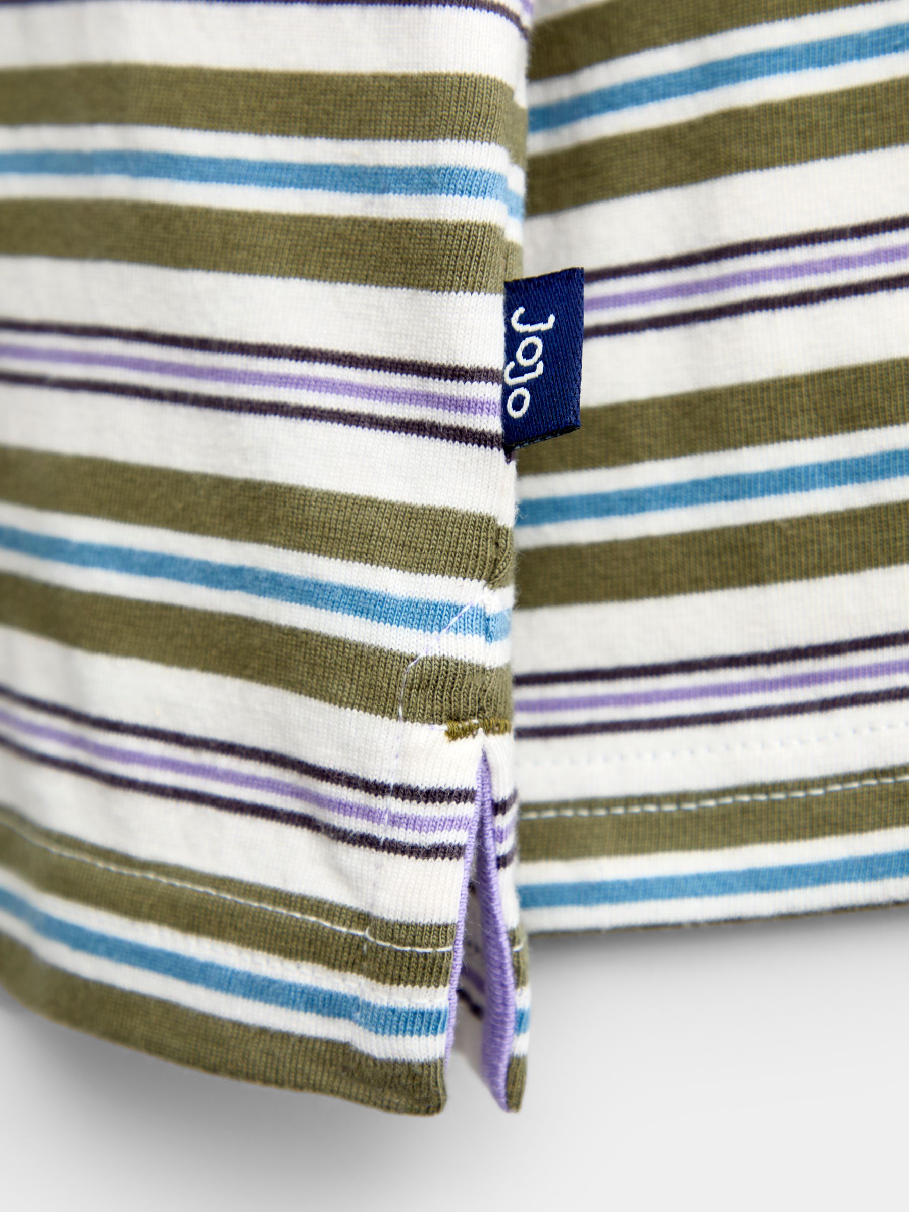 Khaki Green Bear Badge Striped Top - Image 3 of 4