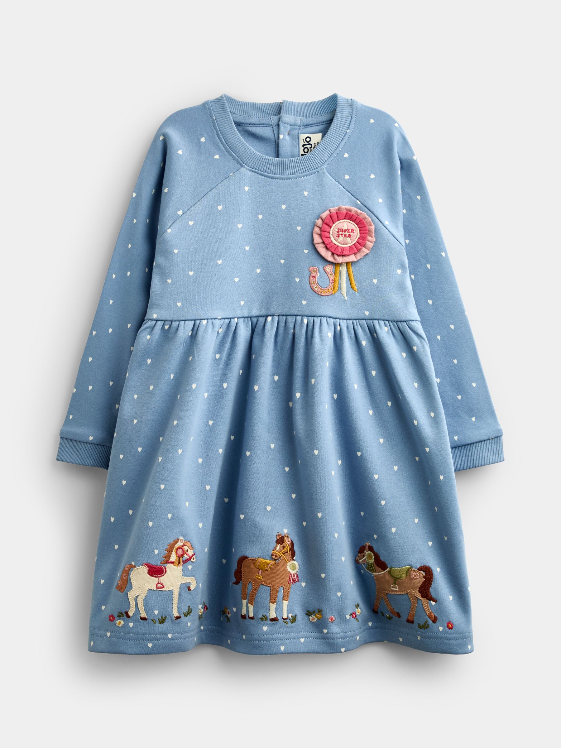 Denim Blue Horse Applique Button Front Dress - Image 1 of 4