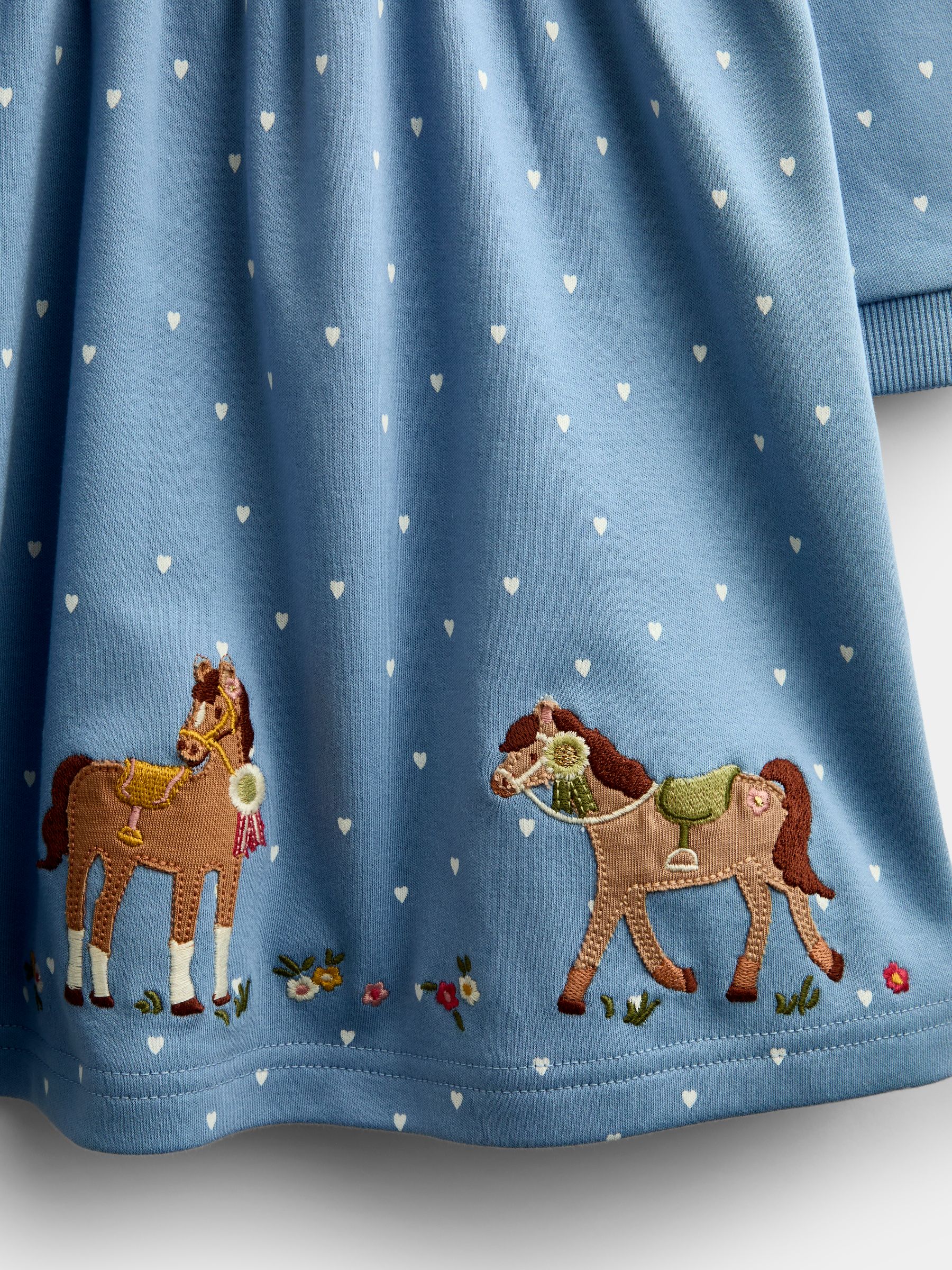 Denim Blue Horse Applique Button Front Dress - Image 3 of 4