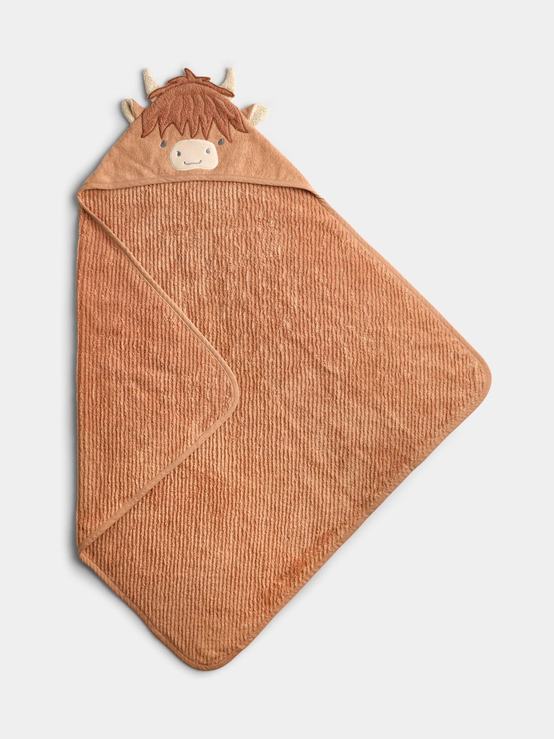 Brown Highland Cow Hooded Towel - Image 1 of 4