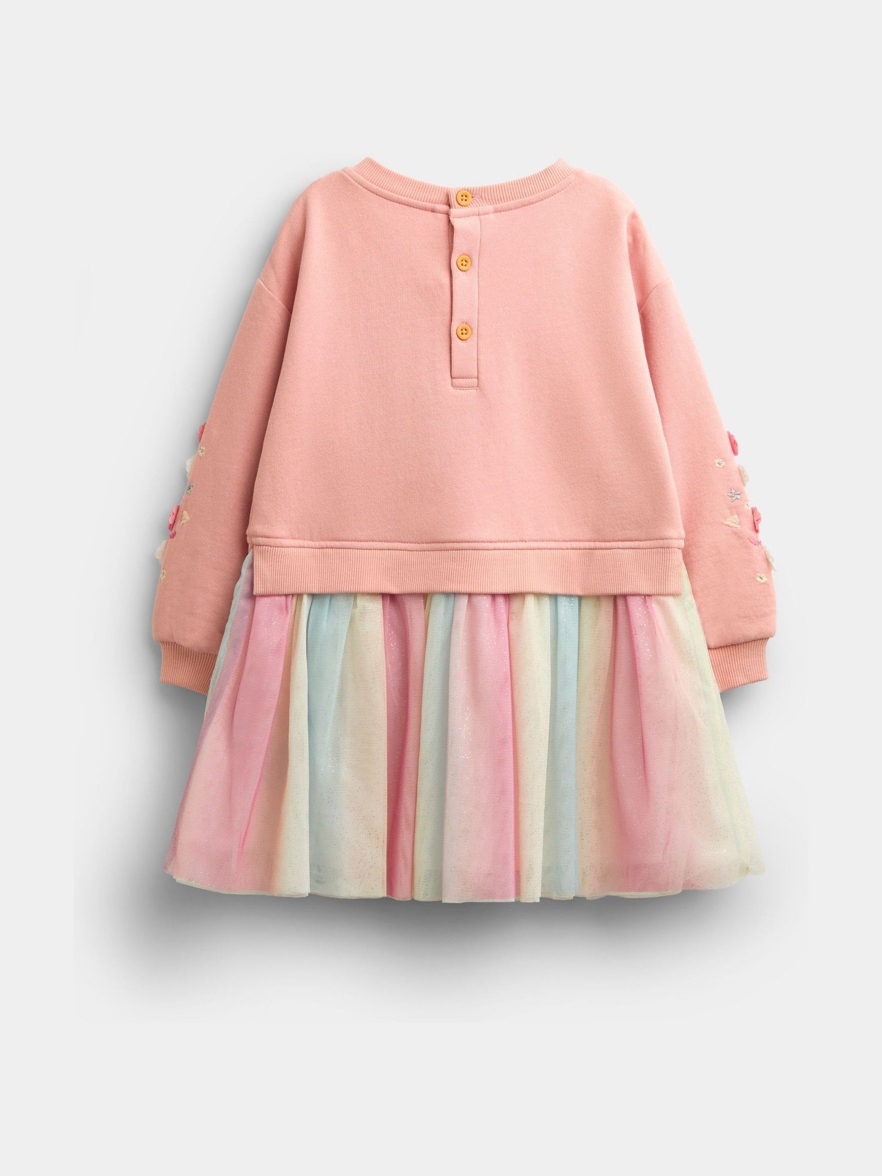 Light Pink Unicorn Appliqué Tulle Combo Dress - Image 2 of 5