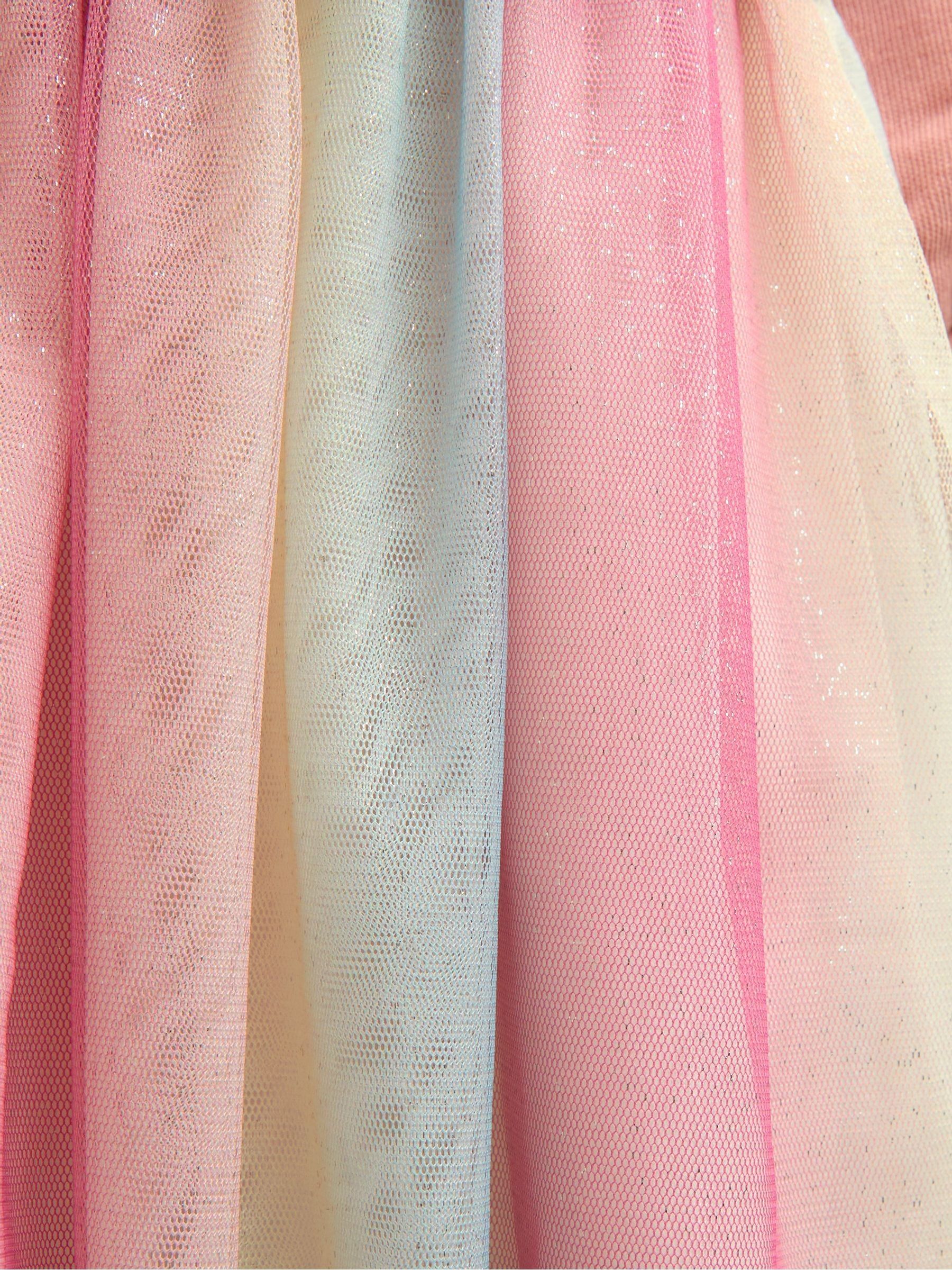 Light Pink Unicorn Appliqué Tulle Combo Dress - Image 4 of 5