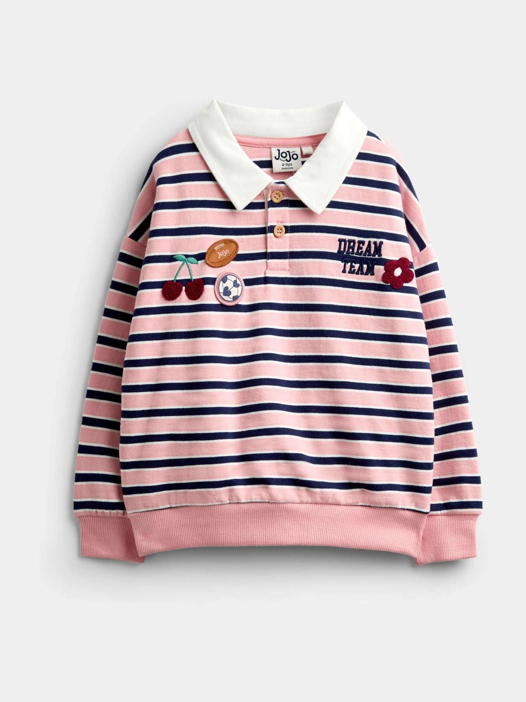 Rose Pink Stripe Rugby Sweatshirt & Skirt Set - Image 2 of 7
