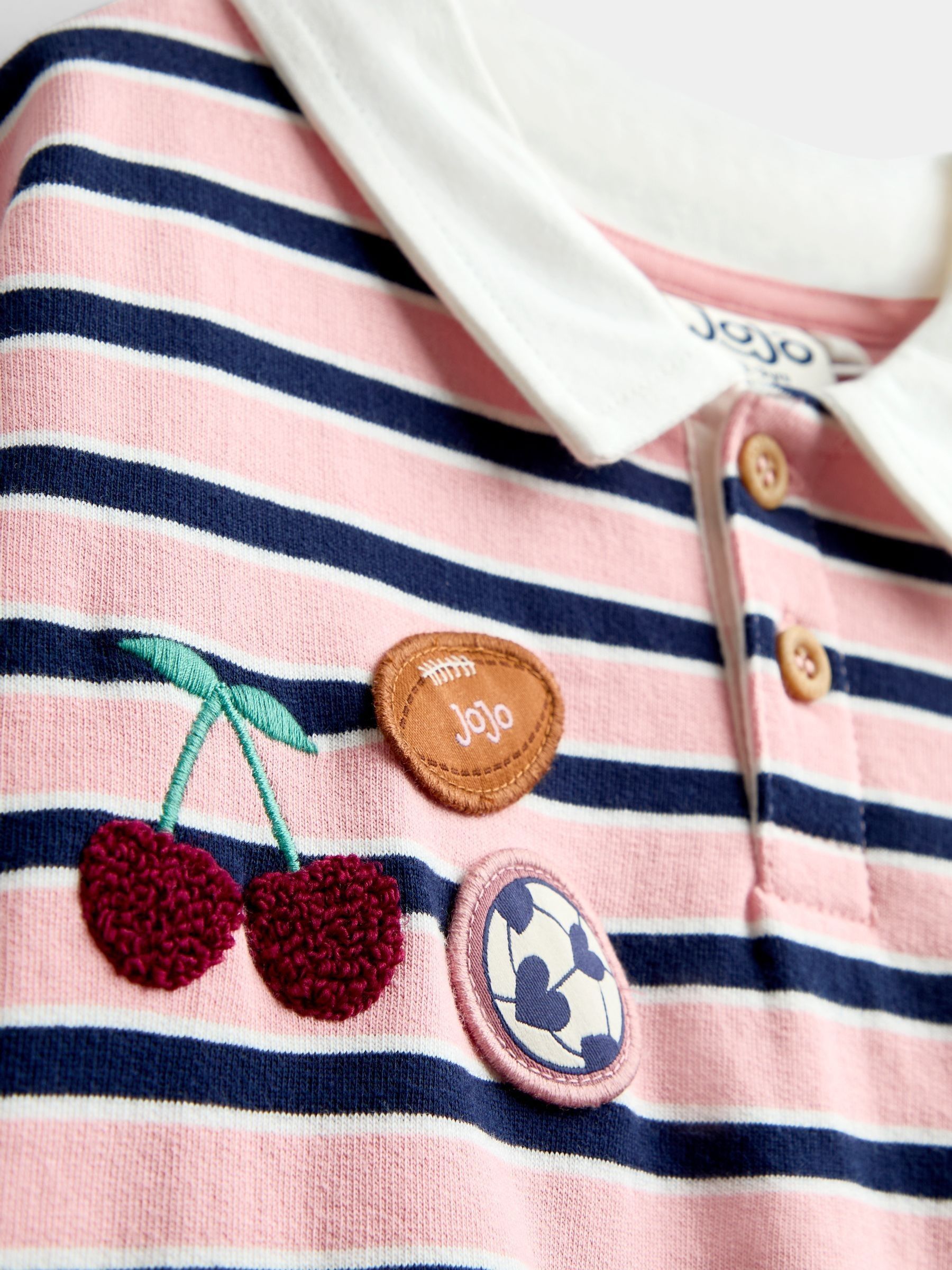 Rose Pink Stripe Rugby Sweatshirt & Skirt Set - Image 6 of 7