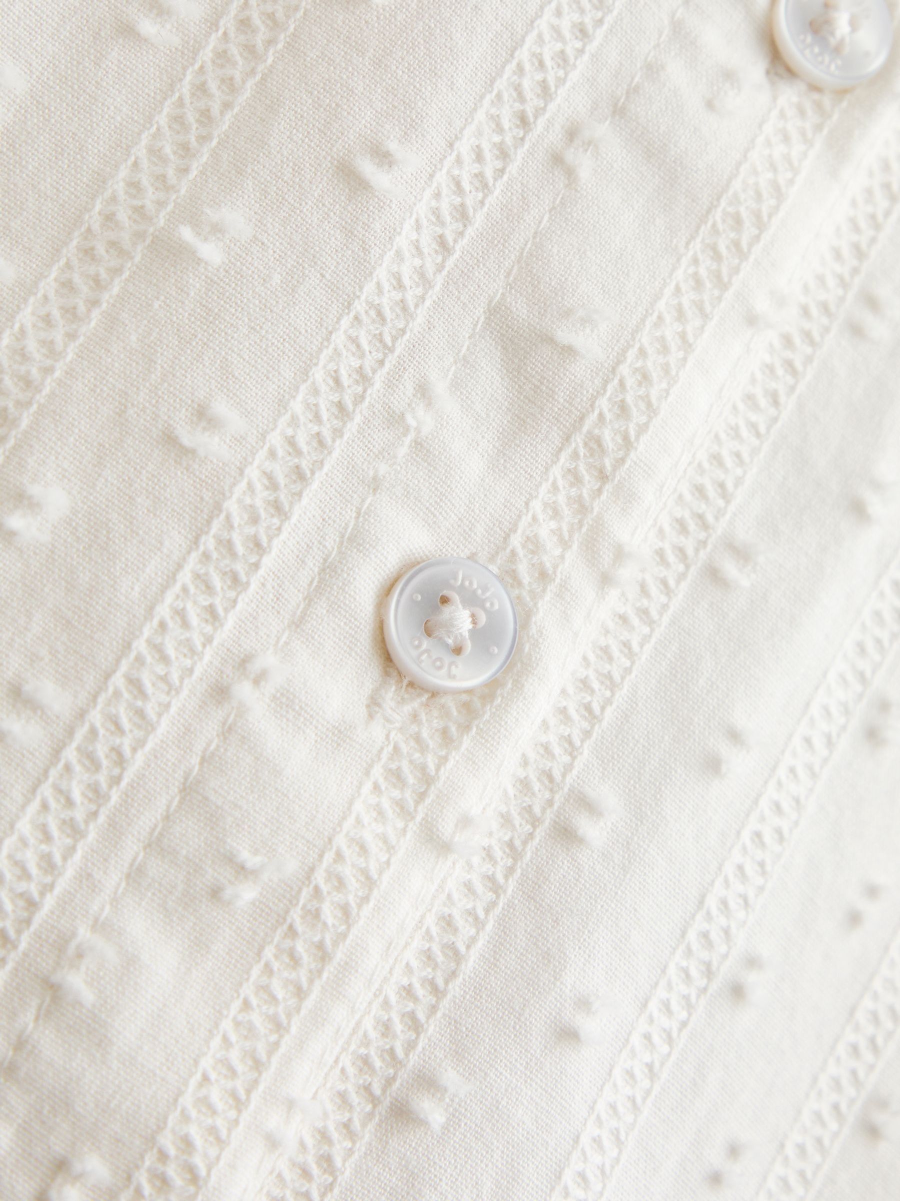 Cream Floral Textured Embroidered Collar Blouse - Image 4 of 4