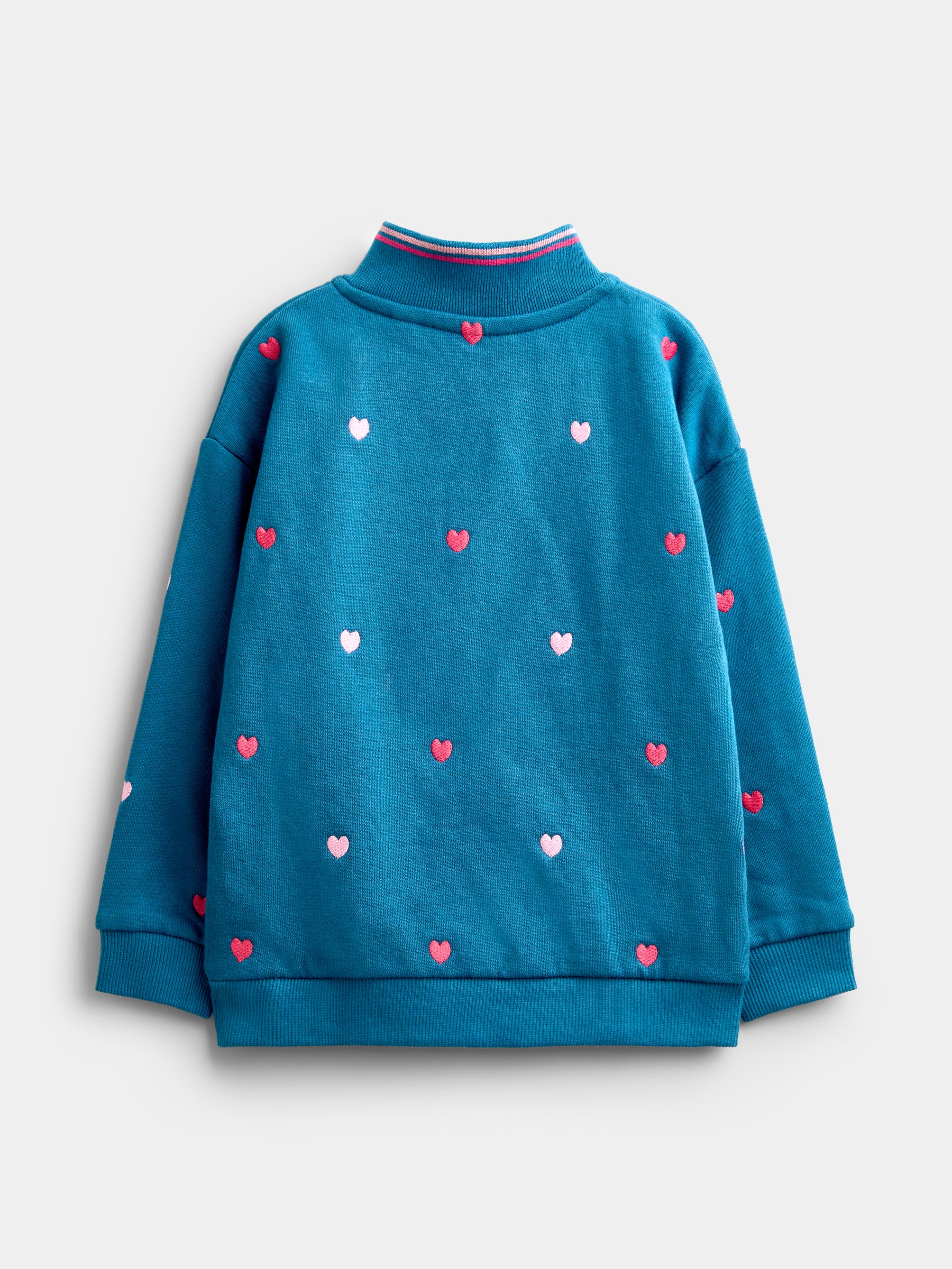 Blue Heart Embroidered Half-Zip Sweatshirt - Image 2 of 3